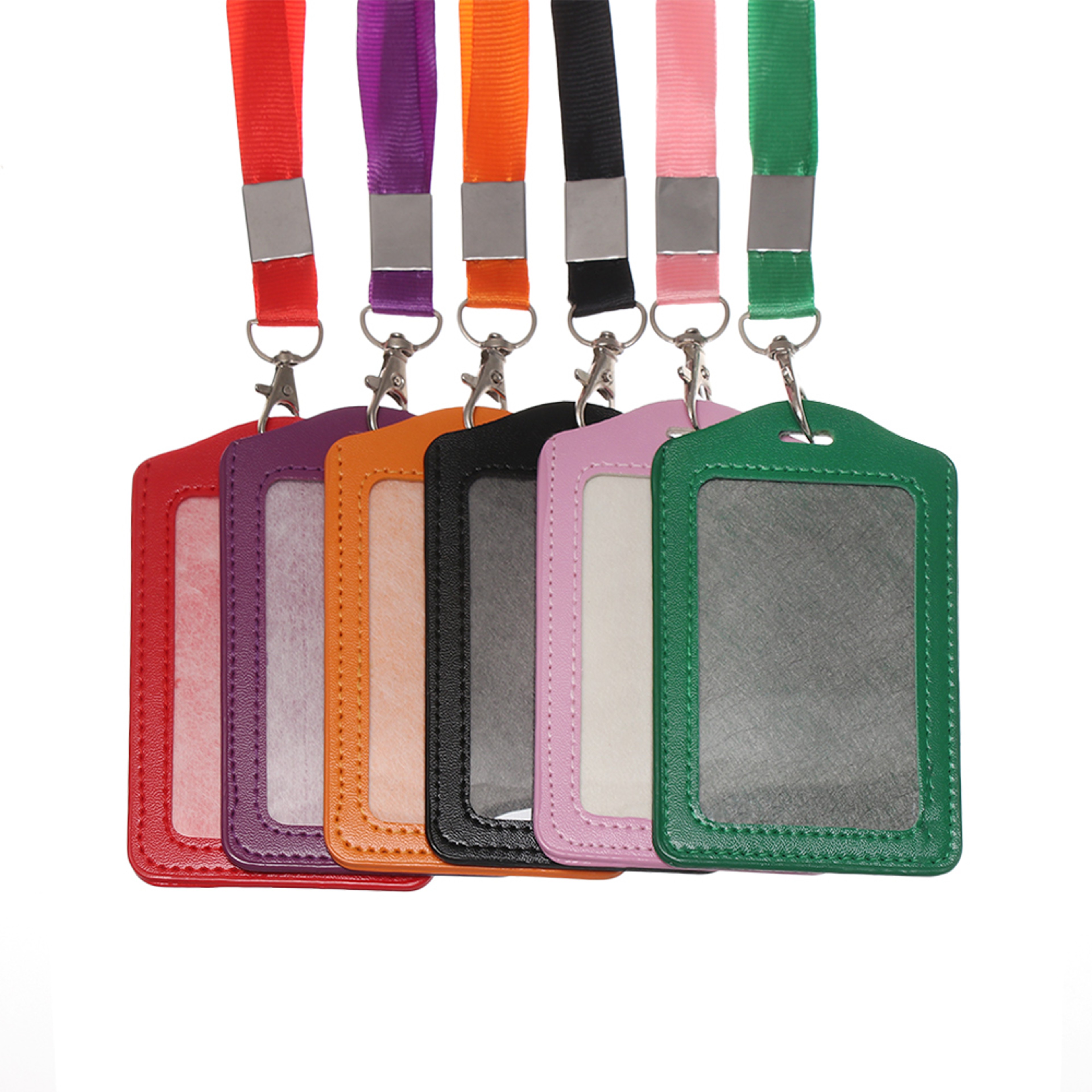 Unisex Work Card Holders With Lanyard PU Bank Card Name Credit Card Holders Card Bus ID Holders Identity Badge With Neck Strap – view 2