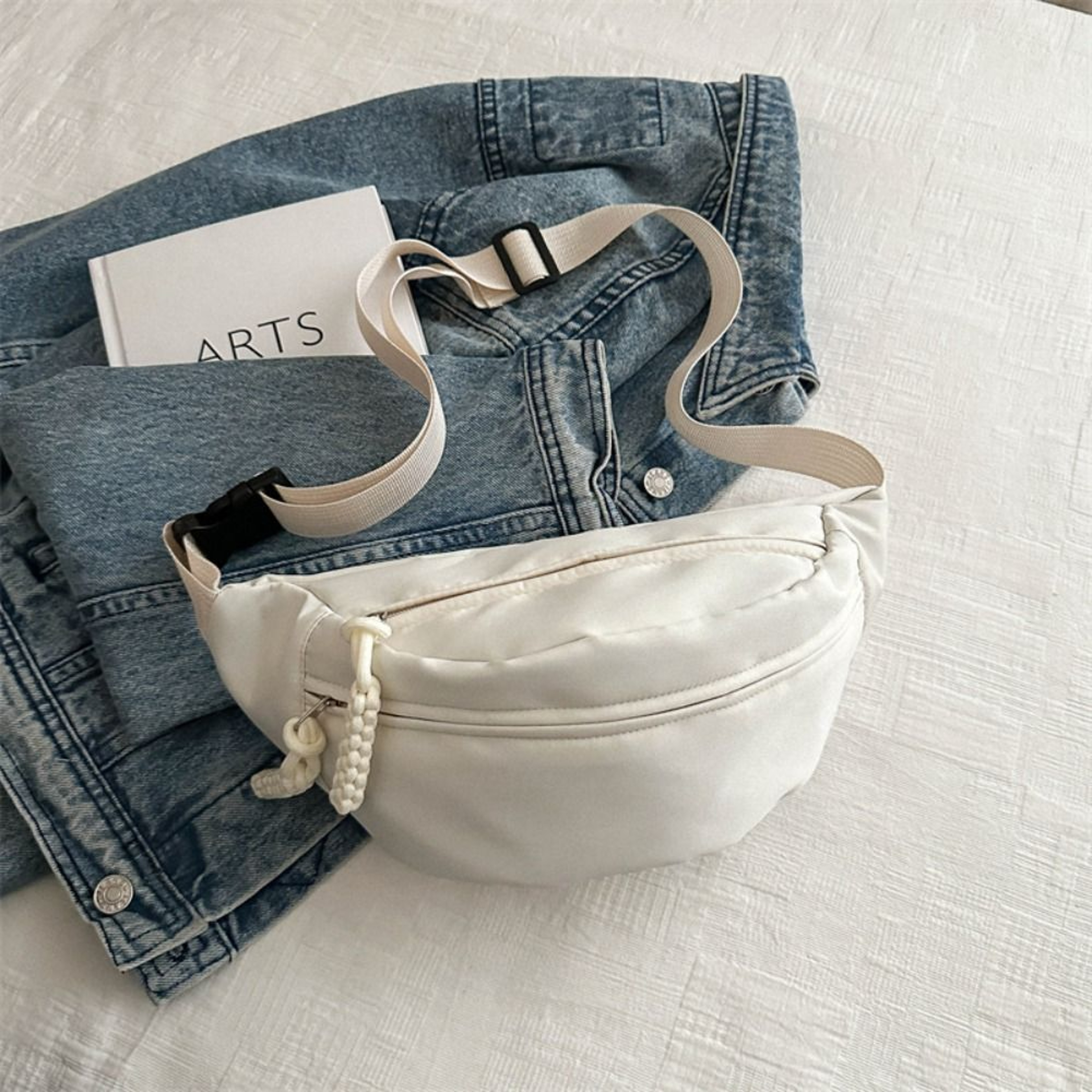 Half Moon Womens Chest Bag Waterproof Oxford Cloth Large Capacity Running Belt Bag 7