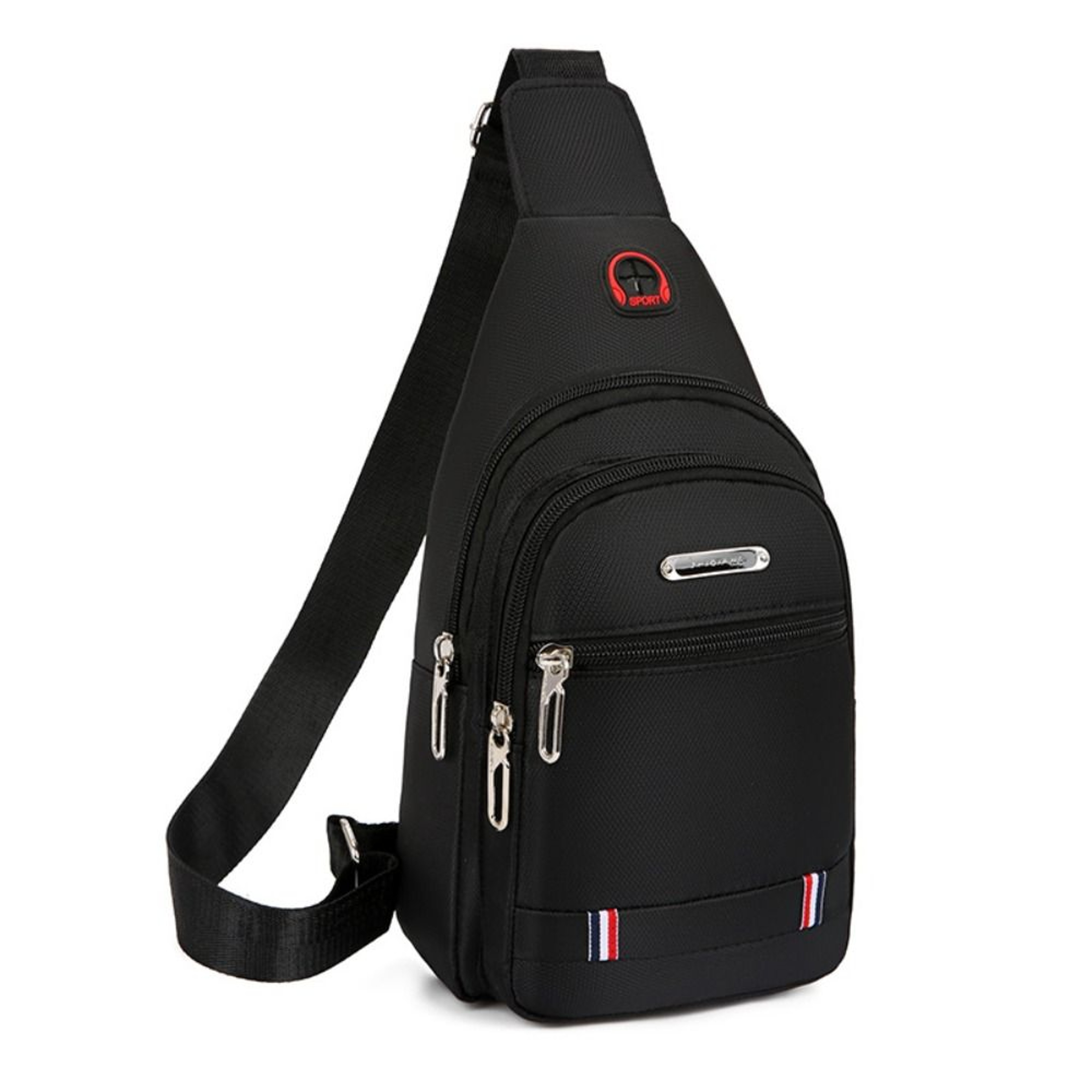 Black Grey Brown Men Messenger Bags, Oxford Cloth Crossbody Bag with USB Charge Shoulder Bag – view 1