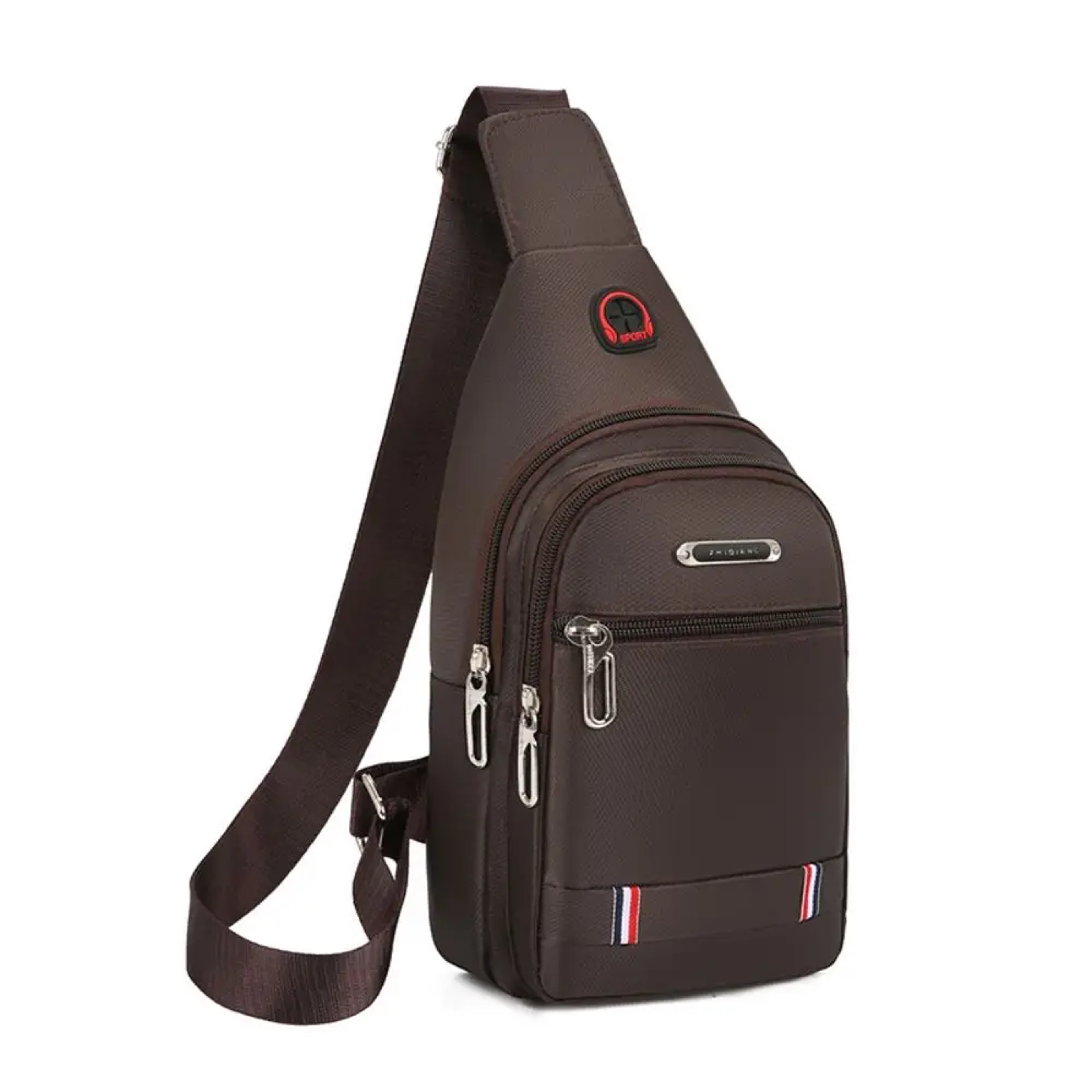 Black Grey Brown Men Messenger Bags, Oxford Cloth Crossbody Bag with USB Charge Shoulder Bag – view 8