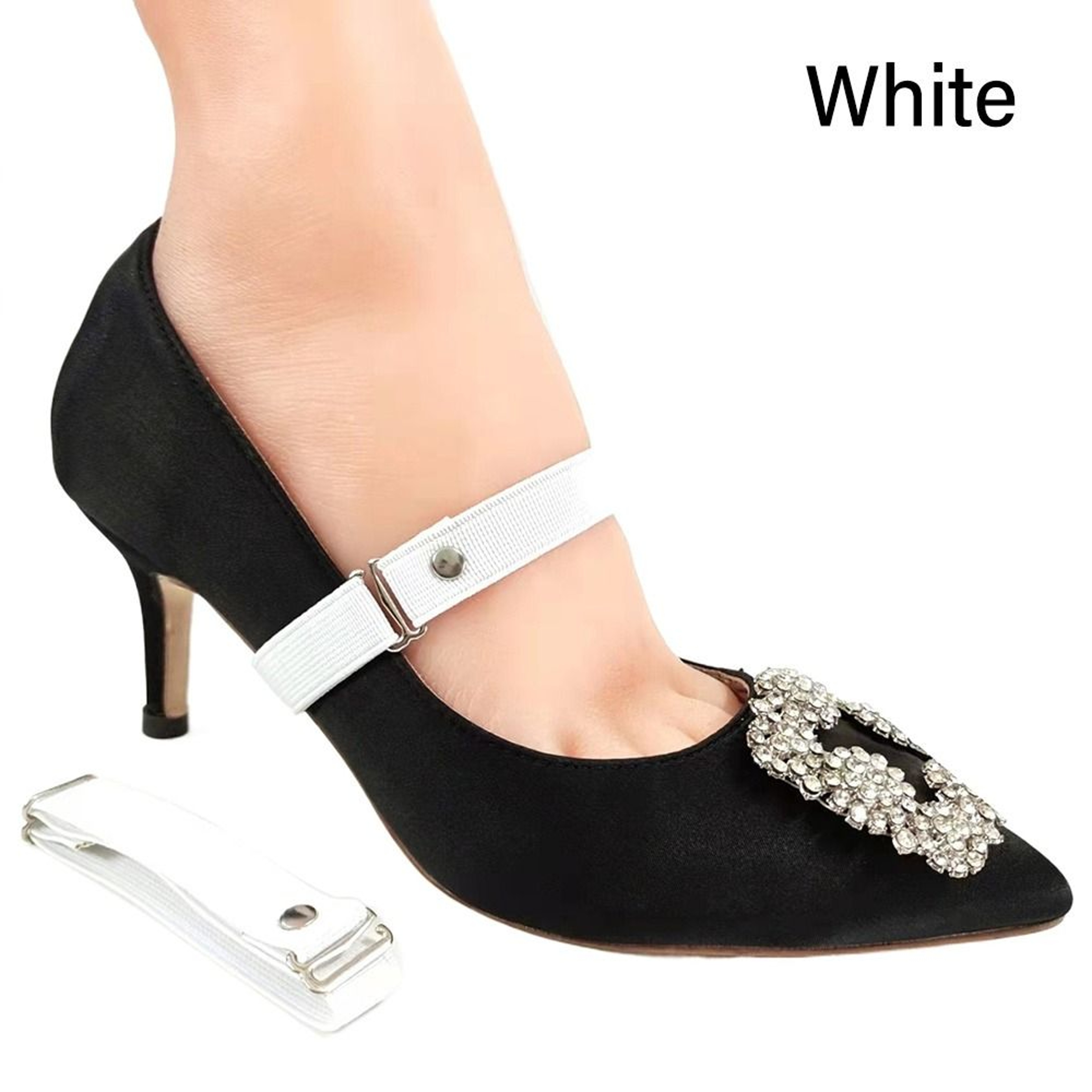 Women High Heels Adjustable Elastic Shoe Strap Belt U-shaped Pearl Lazy Shoelace Anti-drop Heels Accessories – view 17