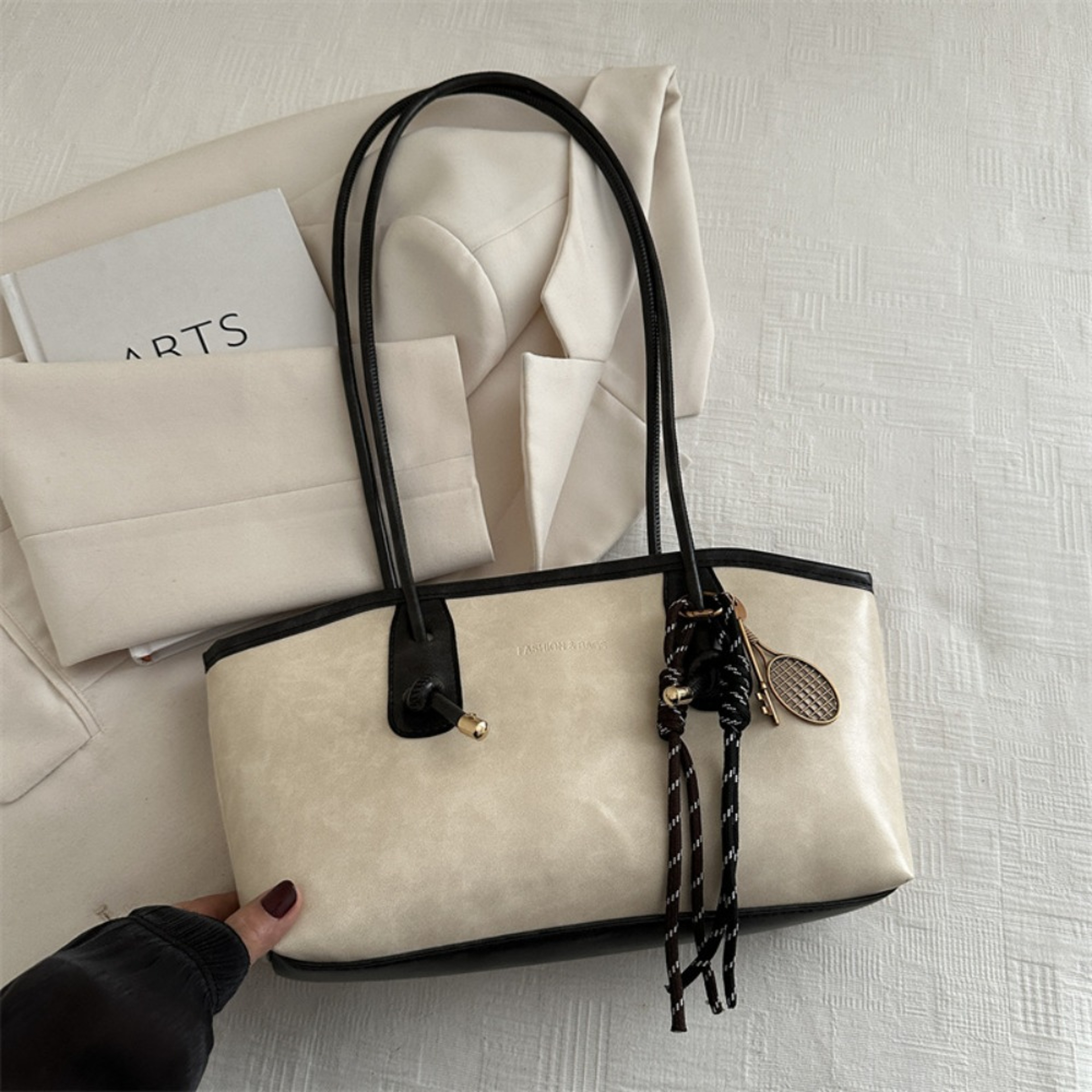 Fashion New Large Capacity Work Shoulder Bag, PU Leather Tote Bag, Solid Color Simple Lady Handbags for Women – view 8