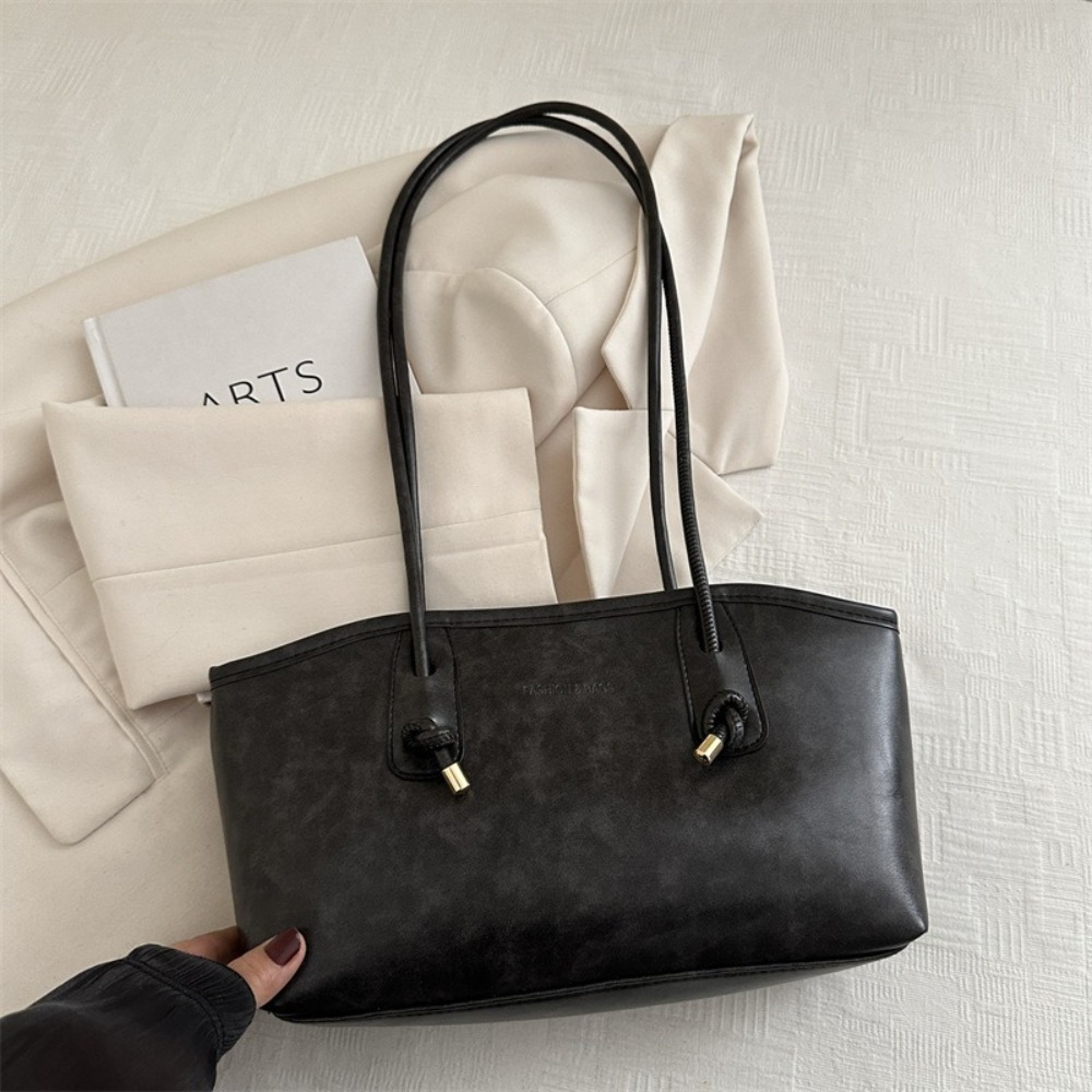 Fashion New Large Capacity Work Shoulder Bag, PU Leather Tote Bag, Solid Color Simple Lady Handbags for Women – view 14