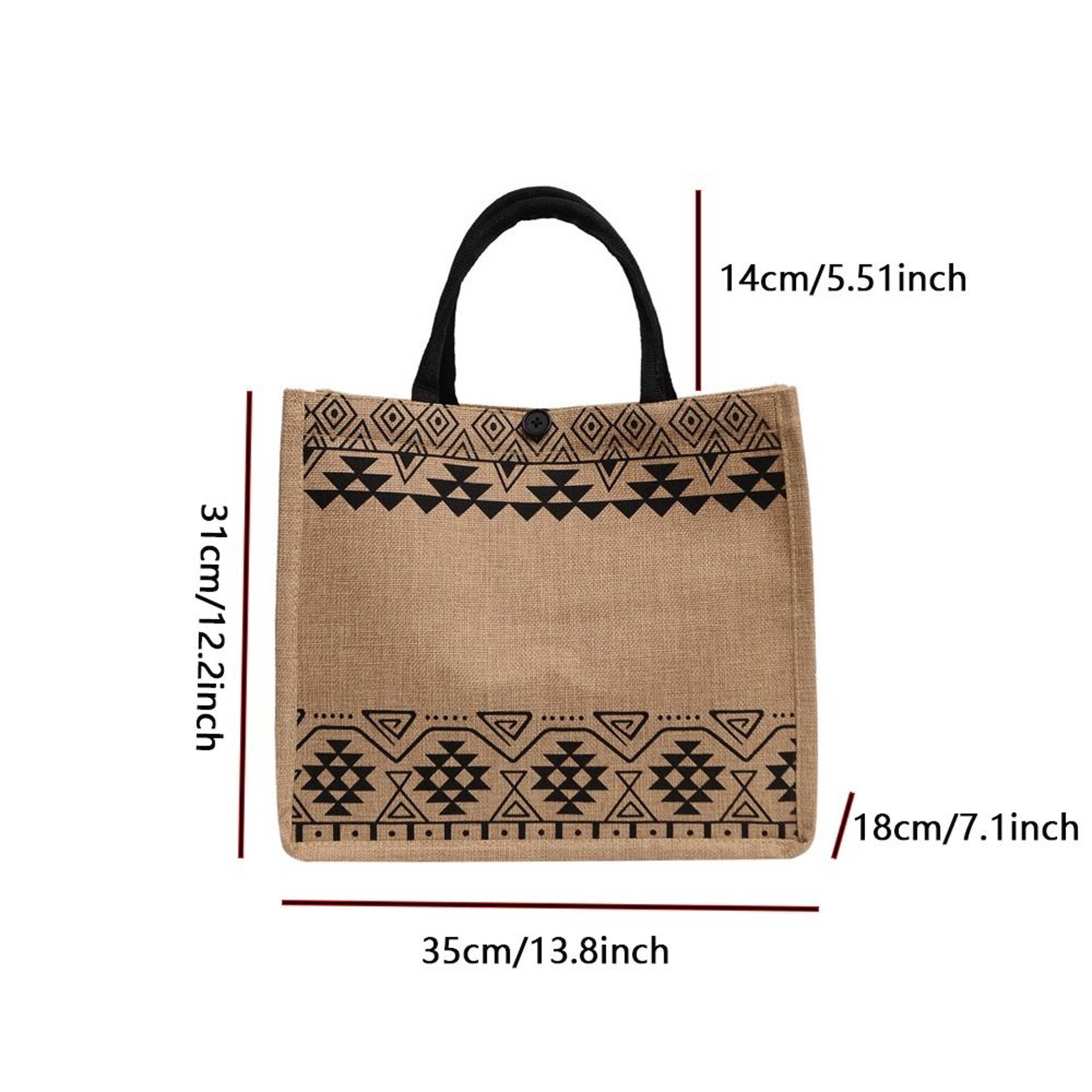 Vintage Tote Bag, Casual Lady Shoulder Eco Canvas Bag, National Style Women Recycle Handbag – view 5