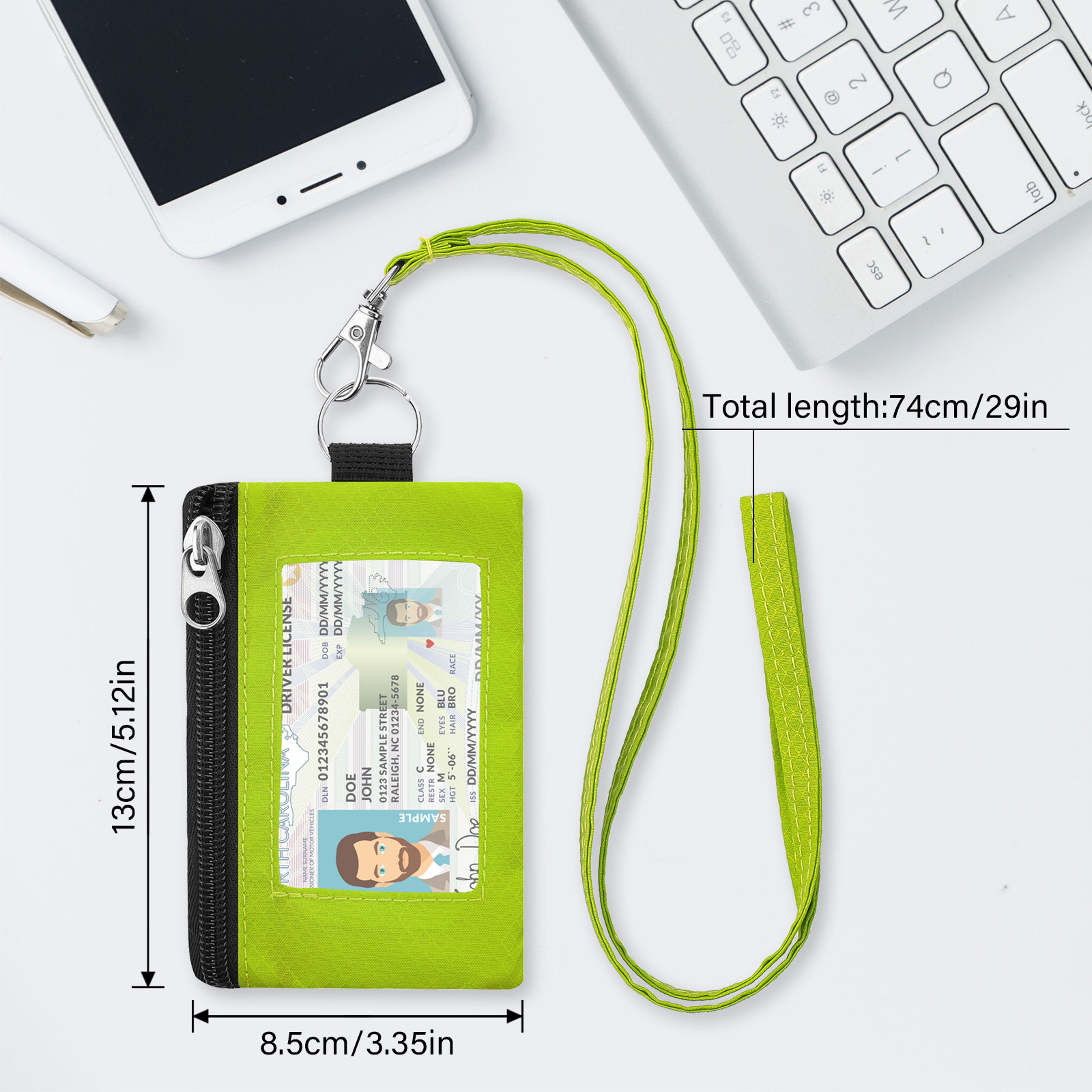 Slim Zip Card Wallet Waterproof Badge Holder With ID Window AntiTheft Keychain Travel Wallet For Me 3