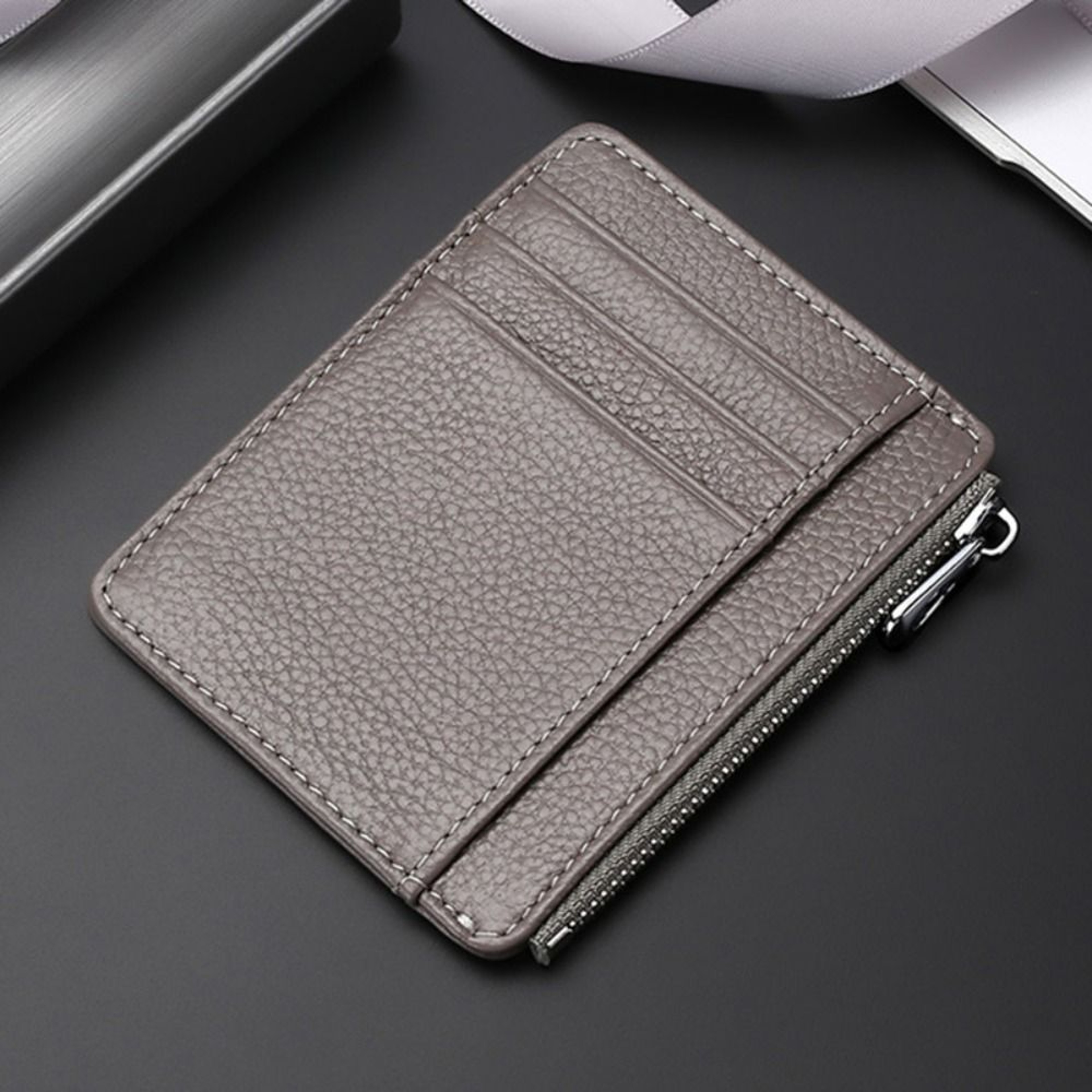 Ultra Thin Card Holder for Men and Women, Genuine Leather Multi-Card Slot Case, Simple ID Packagehouse – view 10