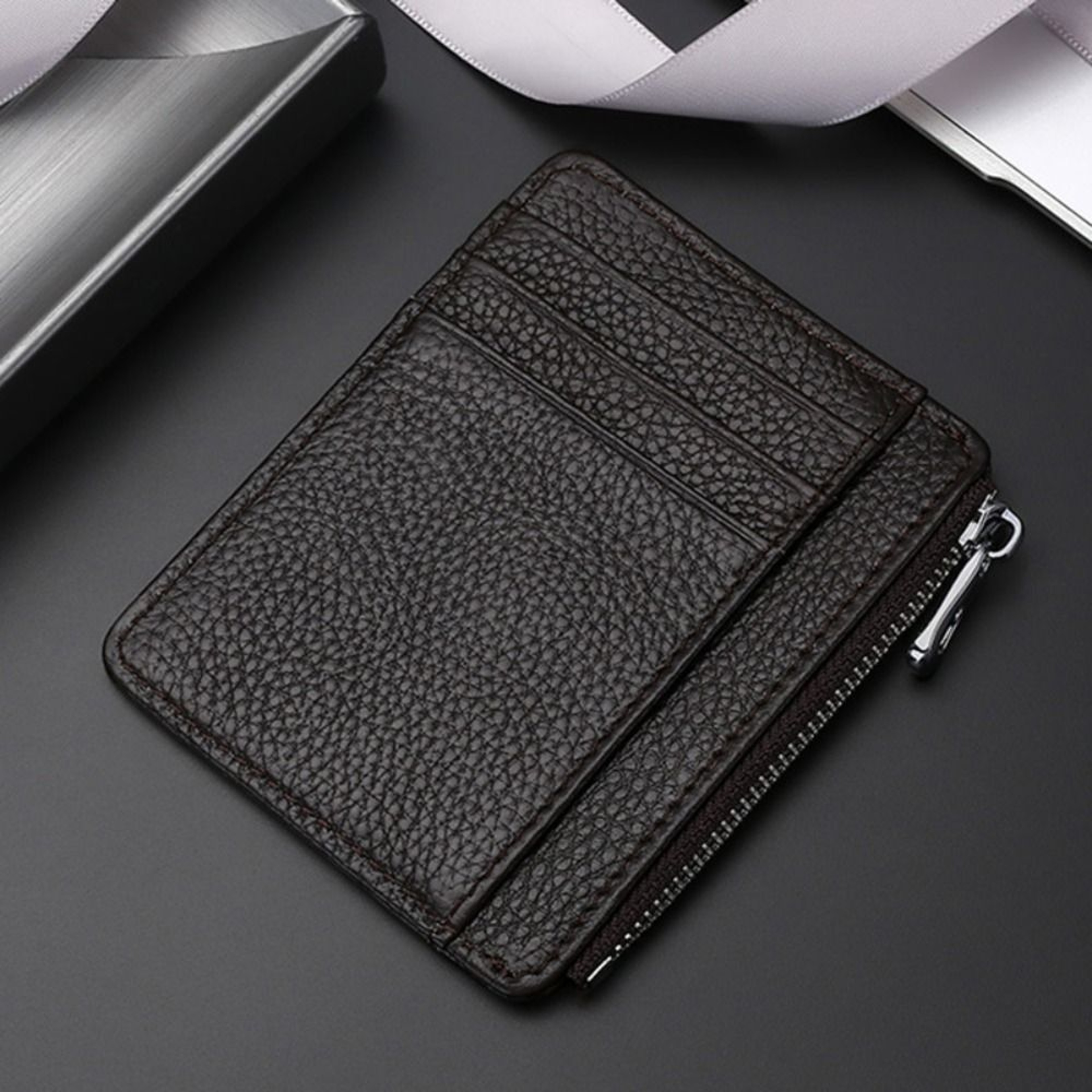 Ultra Thin Card Holder for Men and Women, Genuine Leather Multi-Card Slot Case, Simple ID Packagehouse – view 11