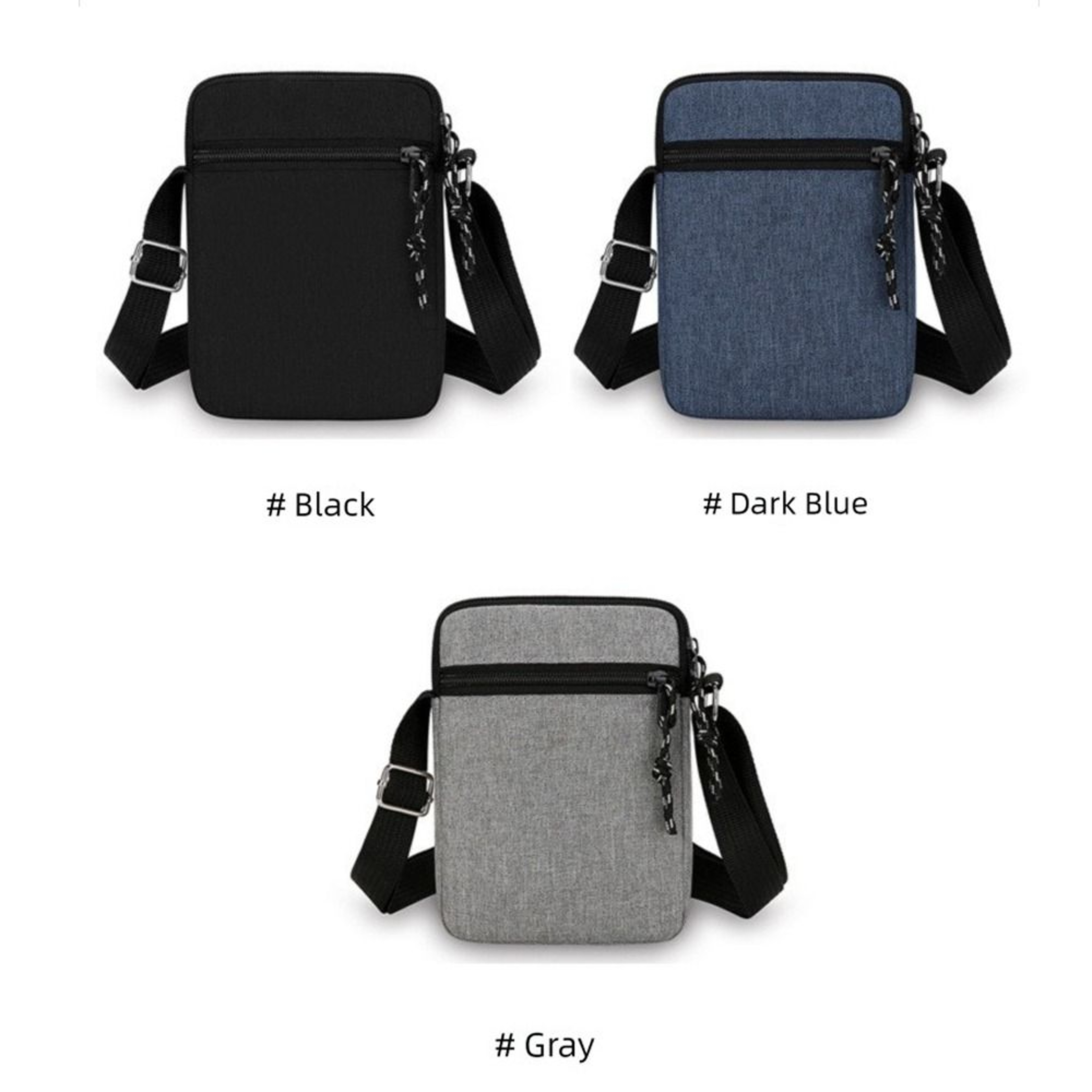 Simple Mini Men Sports Bag, Adjustable Shoulder Bag, Oxford Cloth Crossbody Bag with Multiple Compartments – view 6