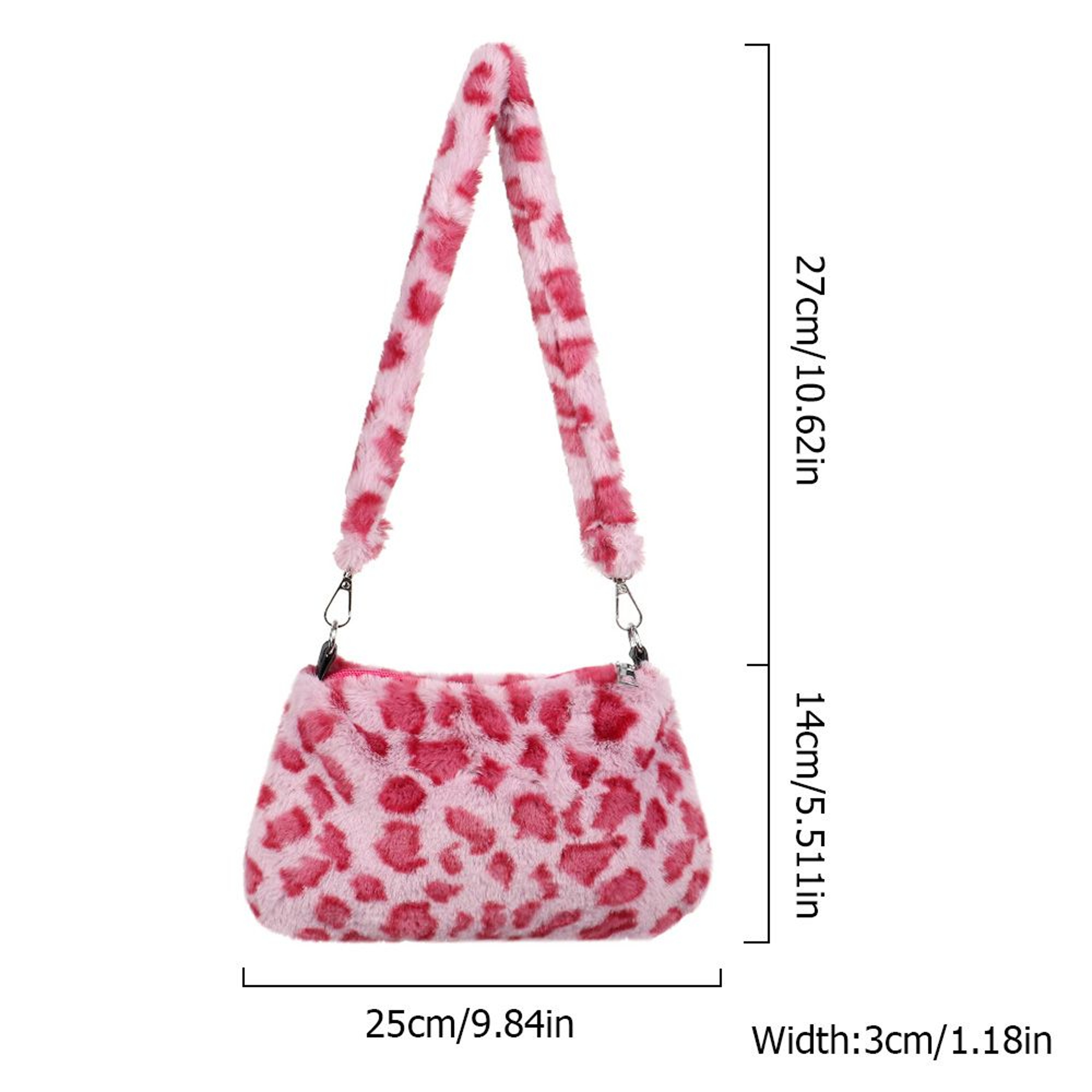 Autumn Winter Women's Shoulder Bag, Animal Print Leopard Plush, Messenger Crossbody Underarm Bag – view 5