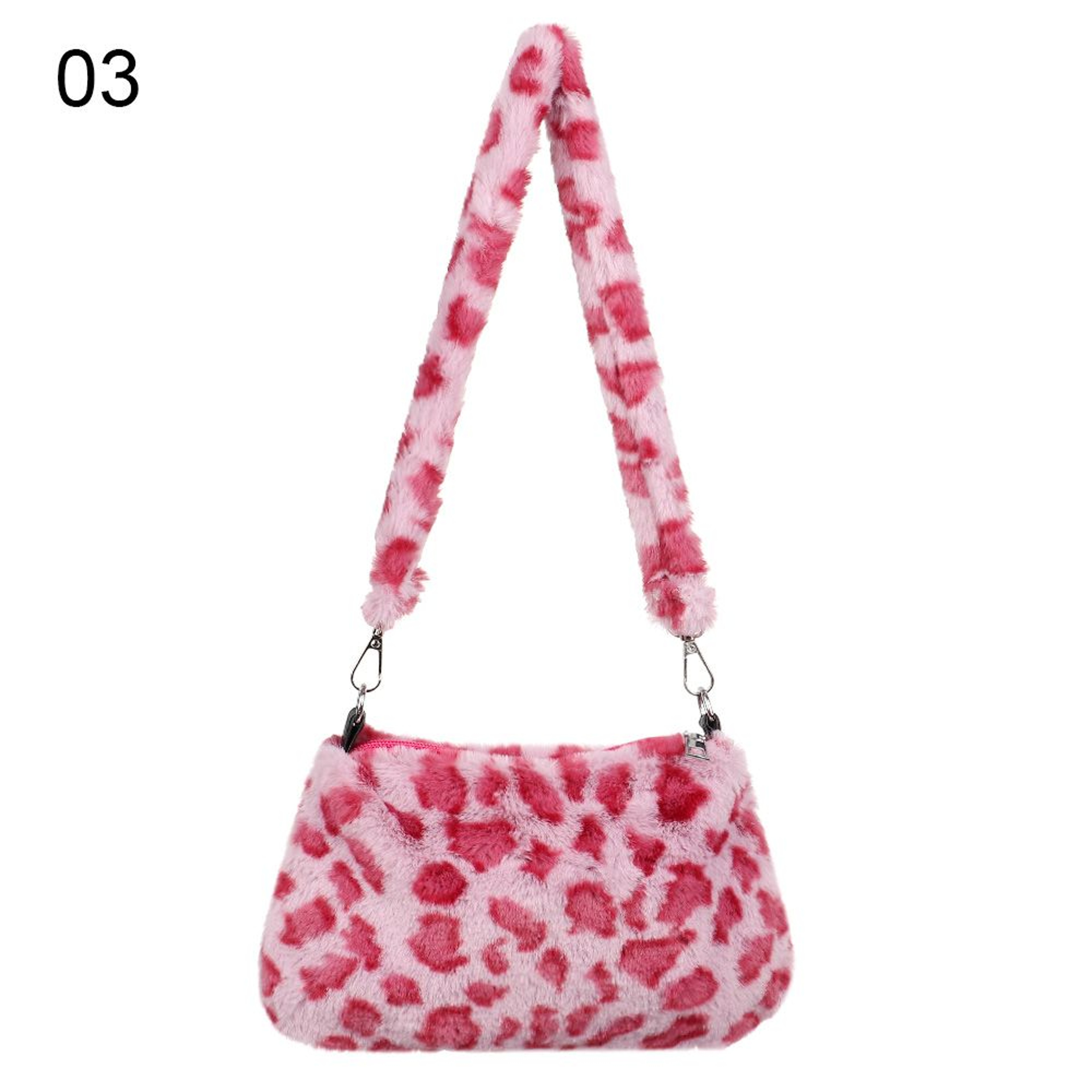 Autumn Winter Women's Shoulder Bag, Animal Print Leopard Plush, Messenger Crossbody Underarm Bag – view 9