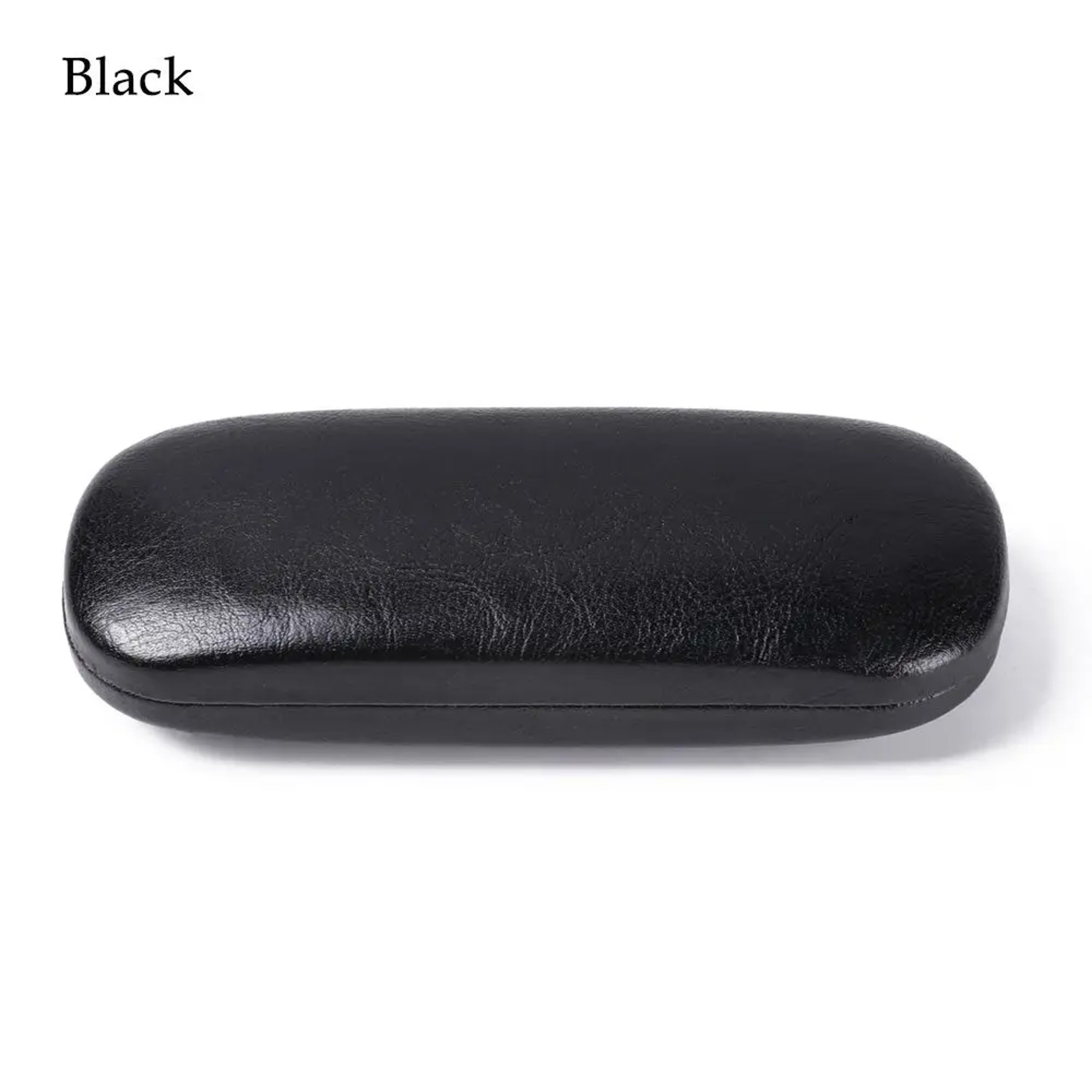Portable Leather Glasses Case for Women Men, Waterproof Hard Frame Eyeglass Case, Black Spectacle Box – view 10