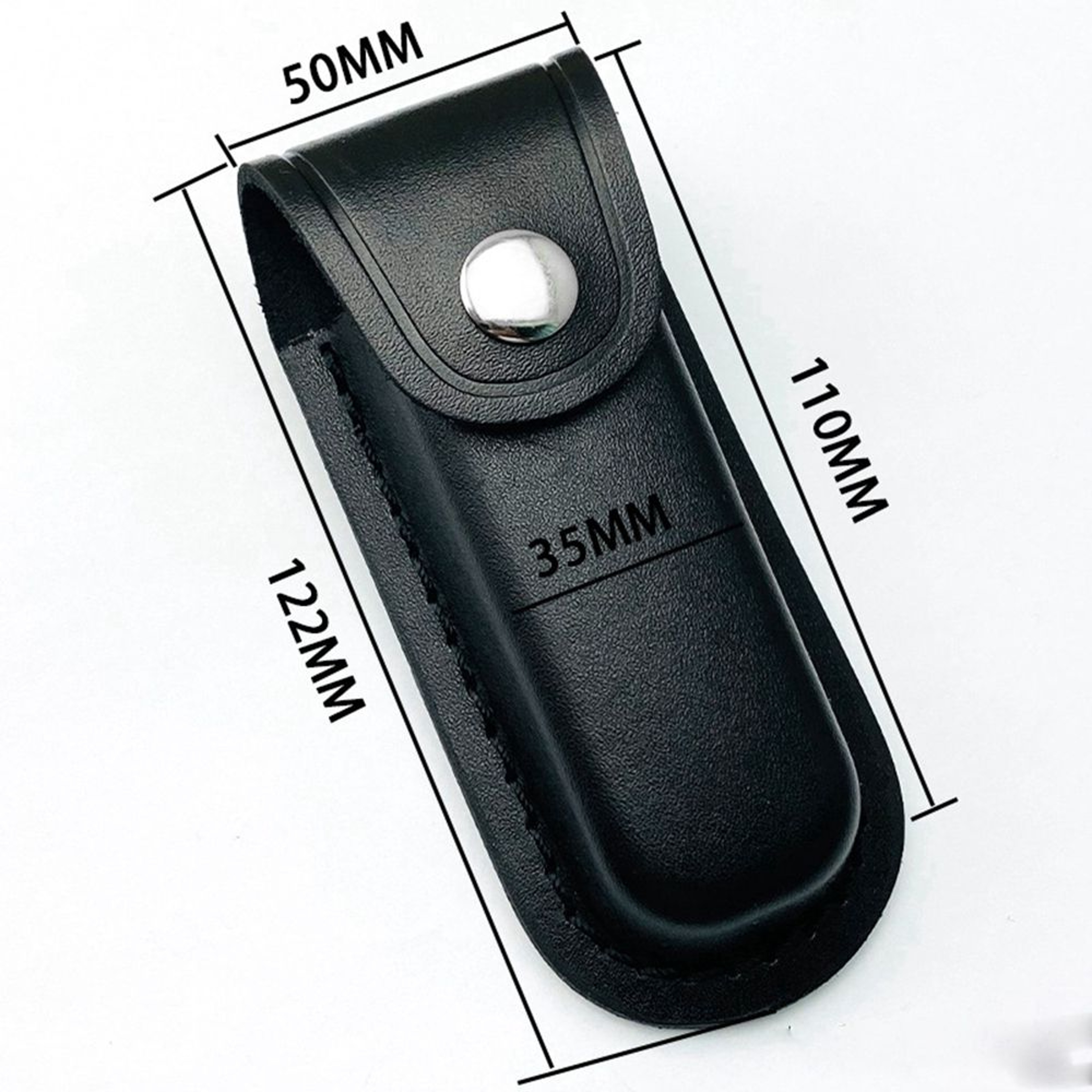 High Quality Leather Sheath Holder Knife Sheath Holster Fold Knife Tool Belt Loop Case For Outdoor  4