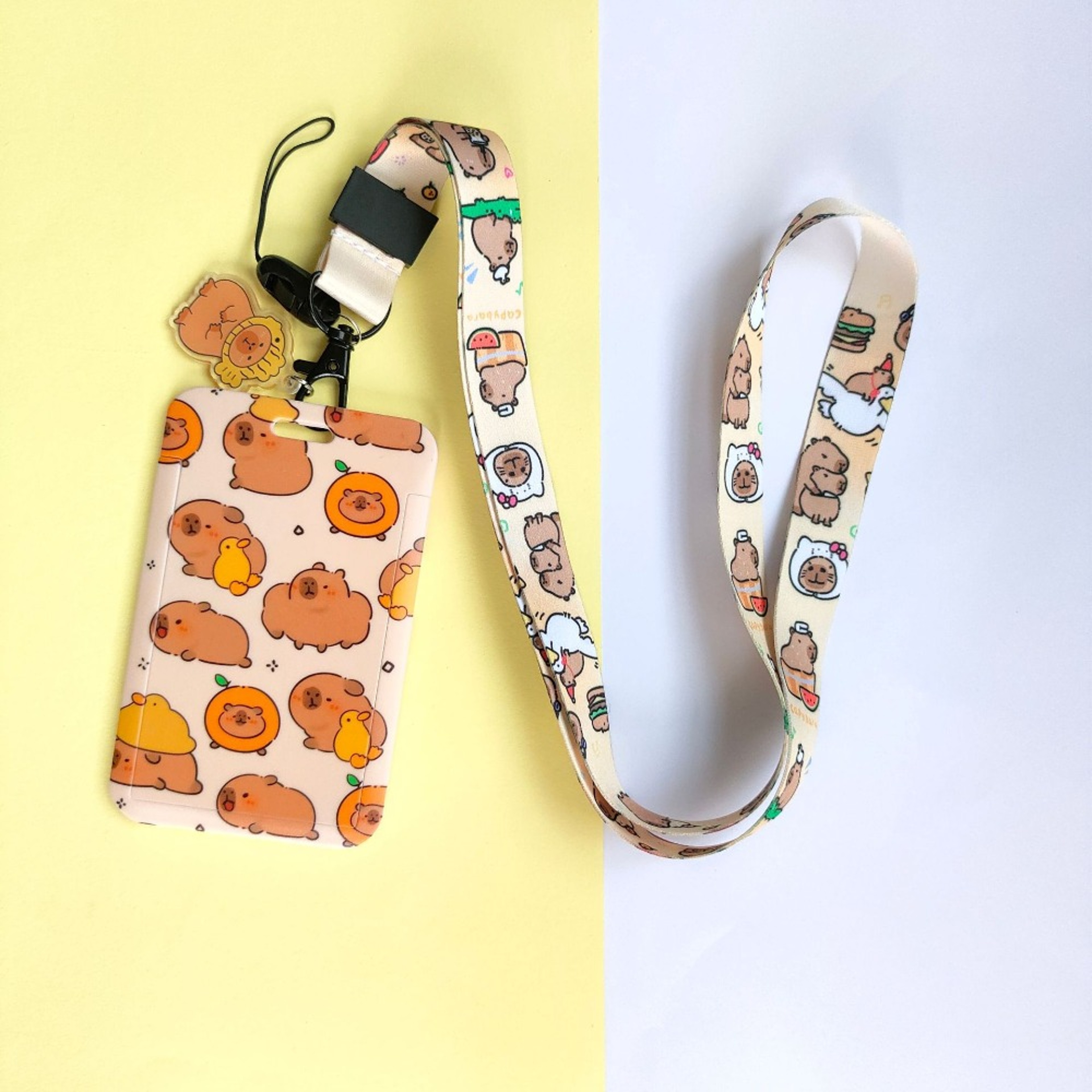 Cute New Capibala Cartoon Printing Slide Card Case, Waterproof ABS, Anti Loss Card Sleeve, Student Cute Card Holder – view 4