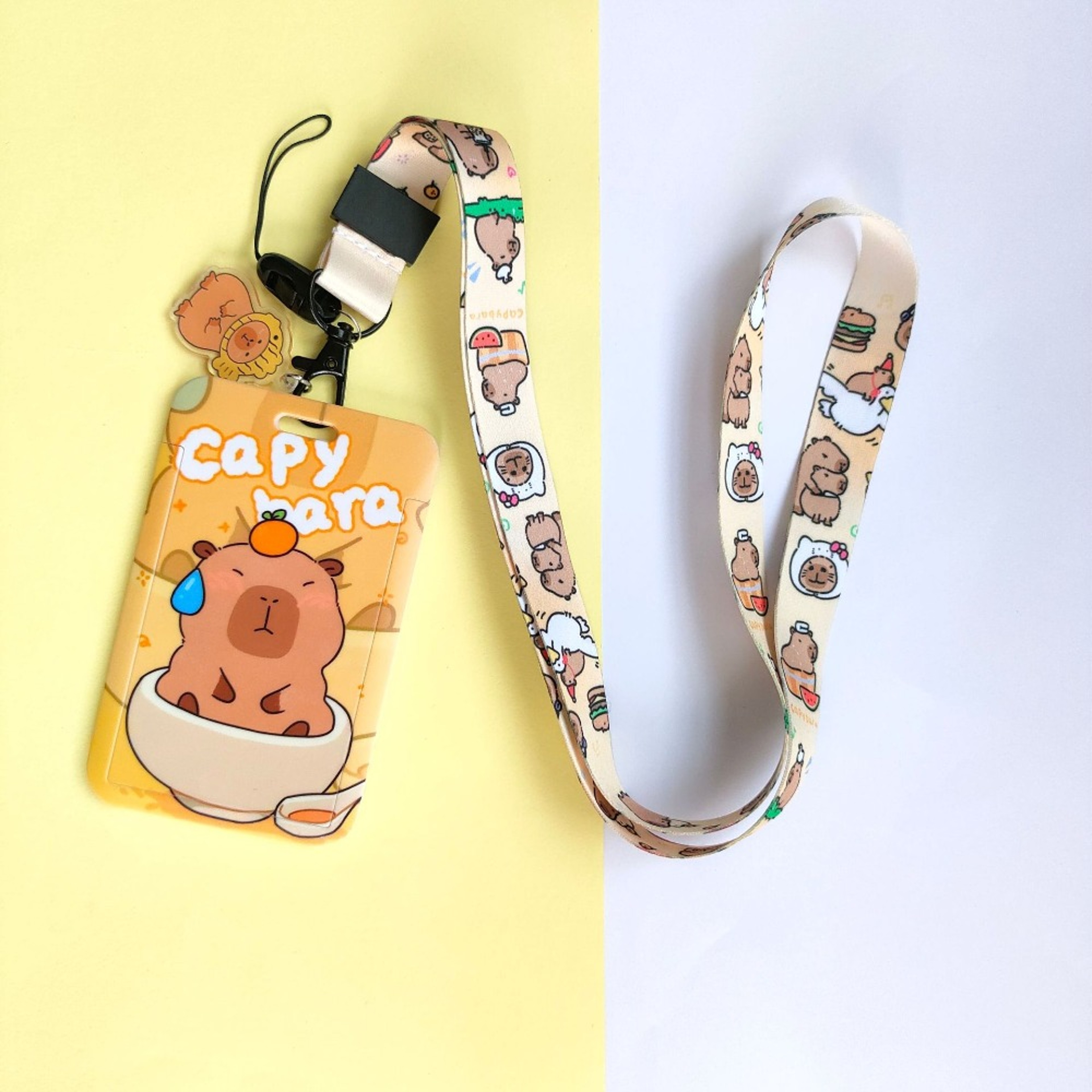 Cute New Capibala Cartoon Printing Slide Card Case, Waterproof ABS, Anti Loss Card Sleeve, Student Cute Card Holder – view 5