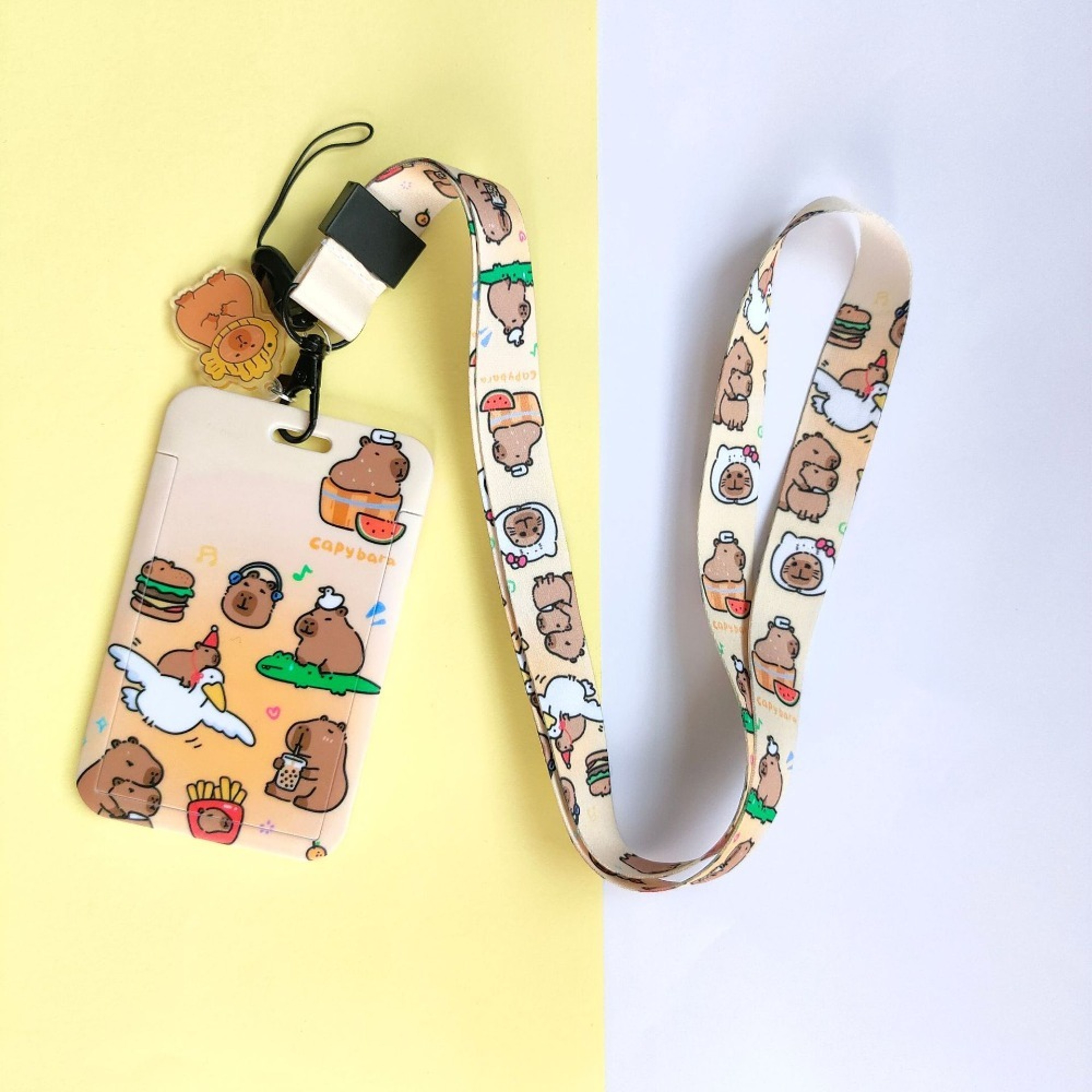 Cute New Capibala Cartoon Printing Slide Card Case, Waterproof ABS, Anti Loss Card Sleeve, Student Cute Card Holder – view 13