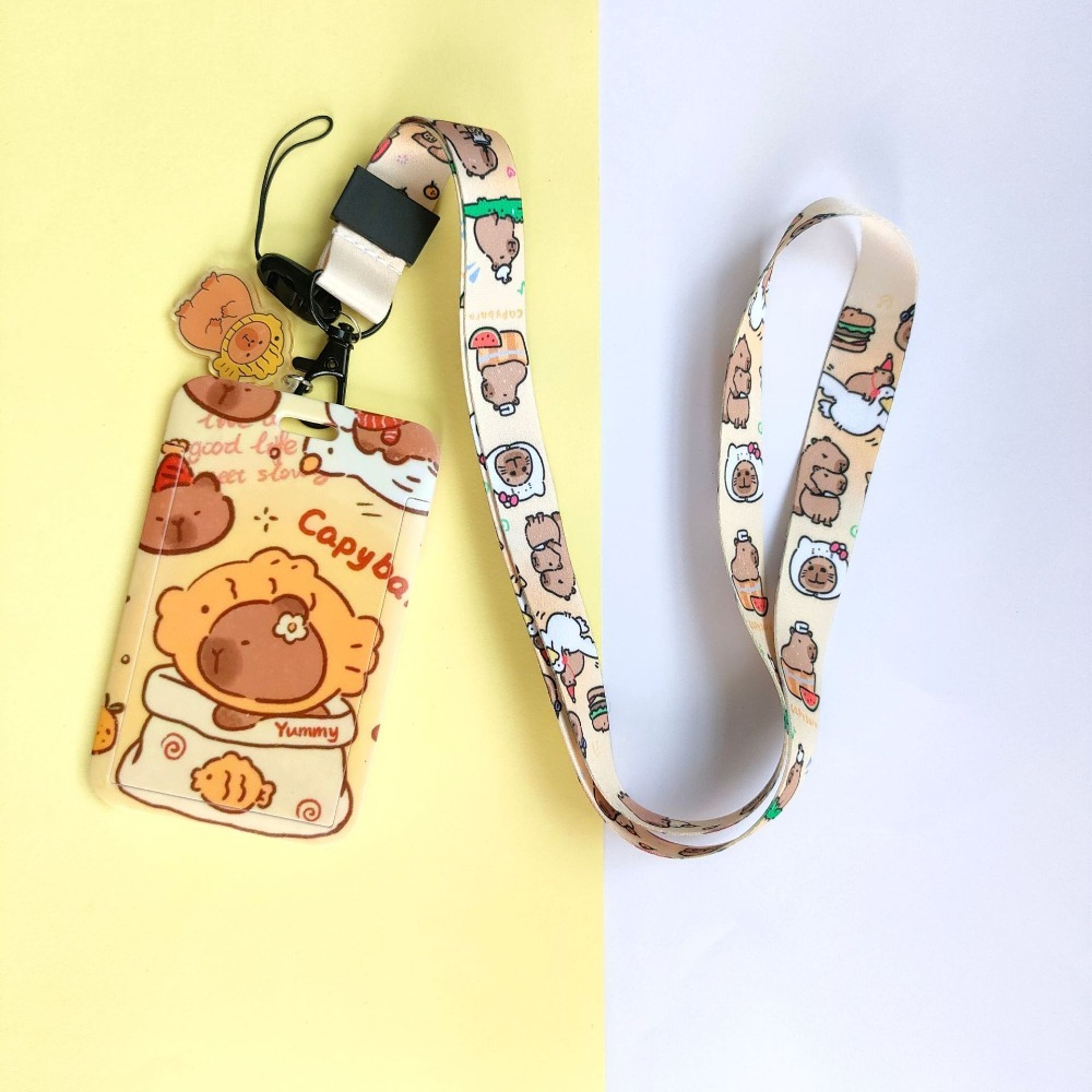 Cute New Capibala Cartoon Printing Slide Card Case, Waterproof ABS, Anti Loss Card Sleeve, Student Cute Card Holder – view 15