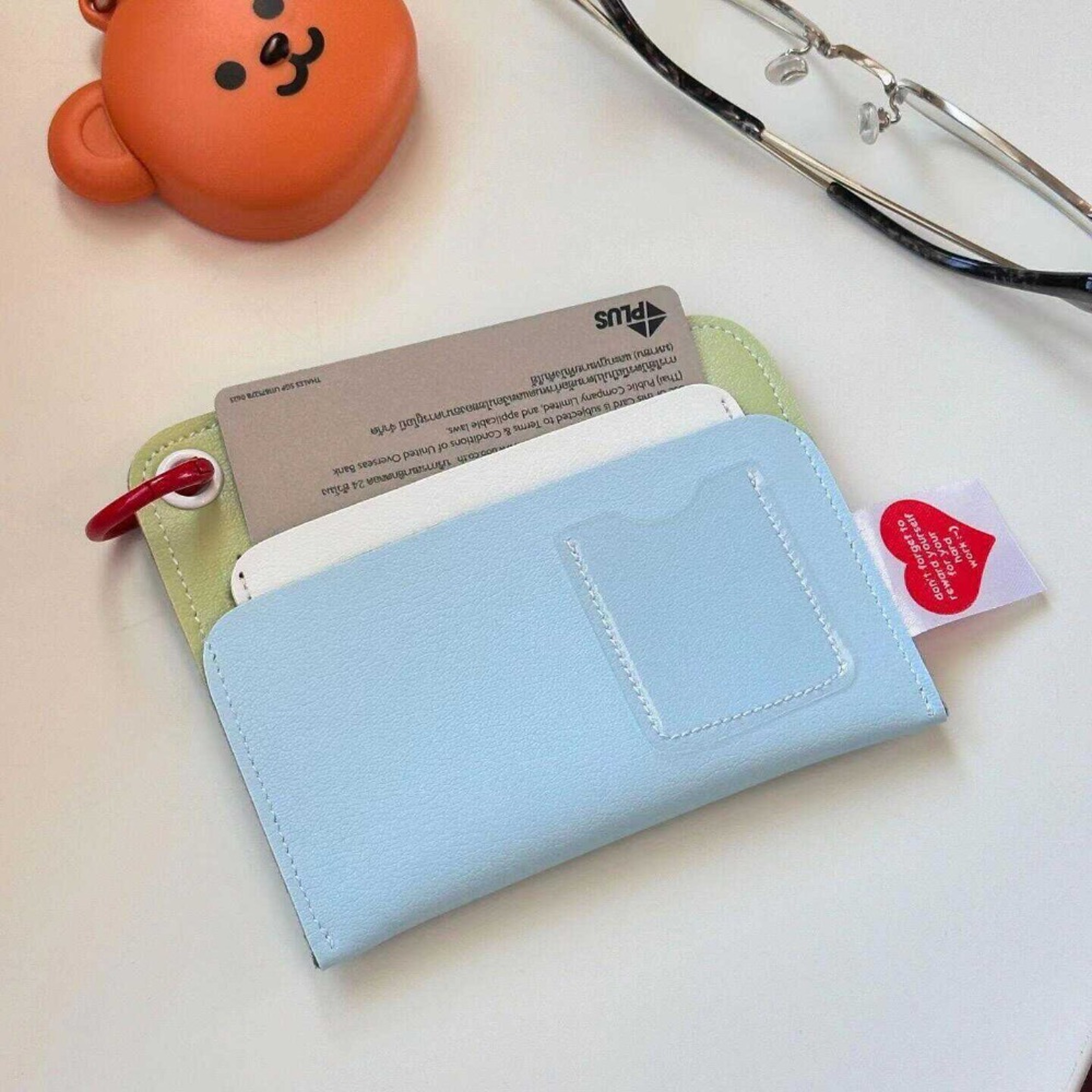 Fashion PU Leather Card Holder Wallet Women Men, Ultra thin Multi card Holder, Lightweight Candy Color Passport Card Bag – view 4