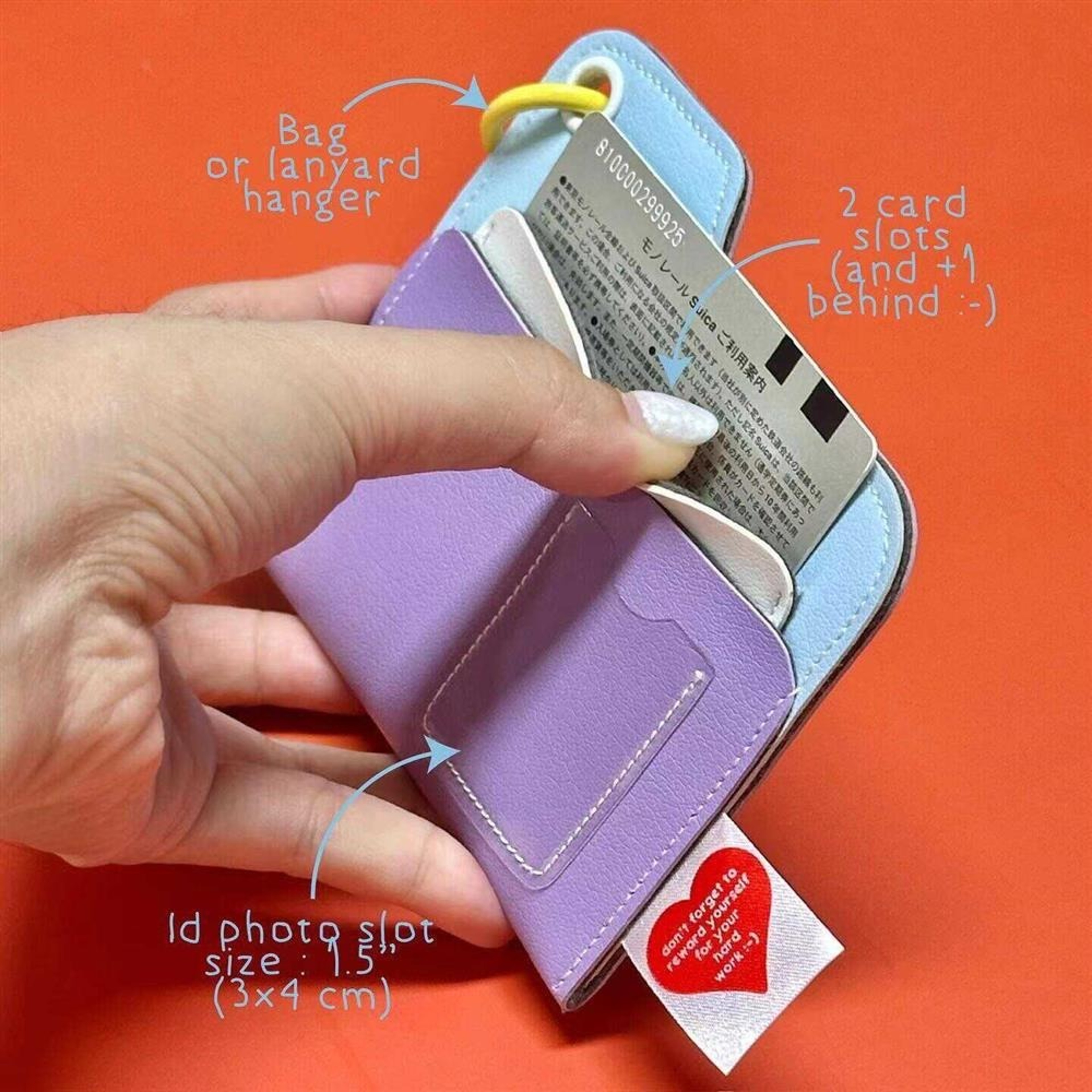 Fashion PU Leather Card Holder Wallet Women Men, Ultra thin Multi card Holder, Lightweight Candy Color Passport Card Bag – view 5