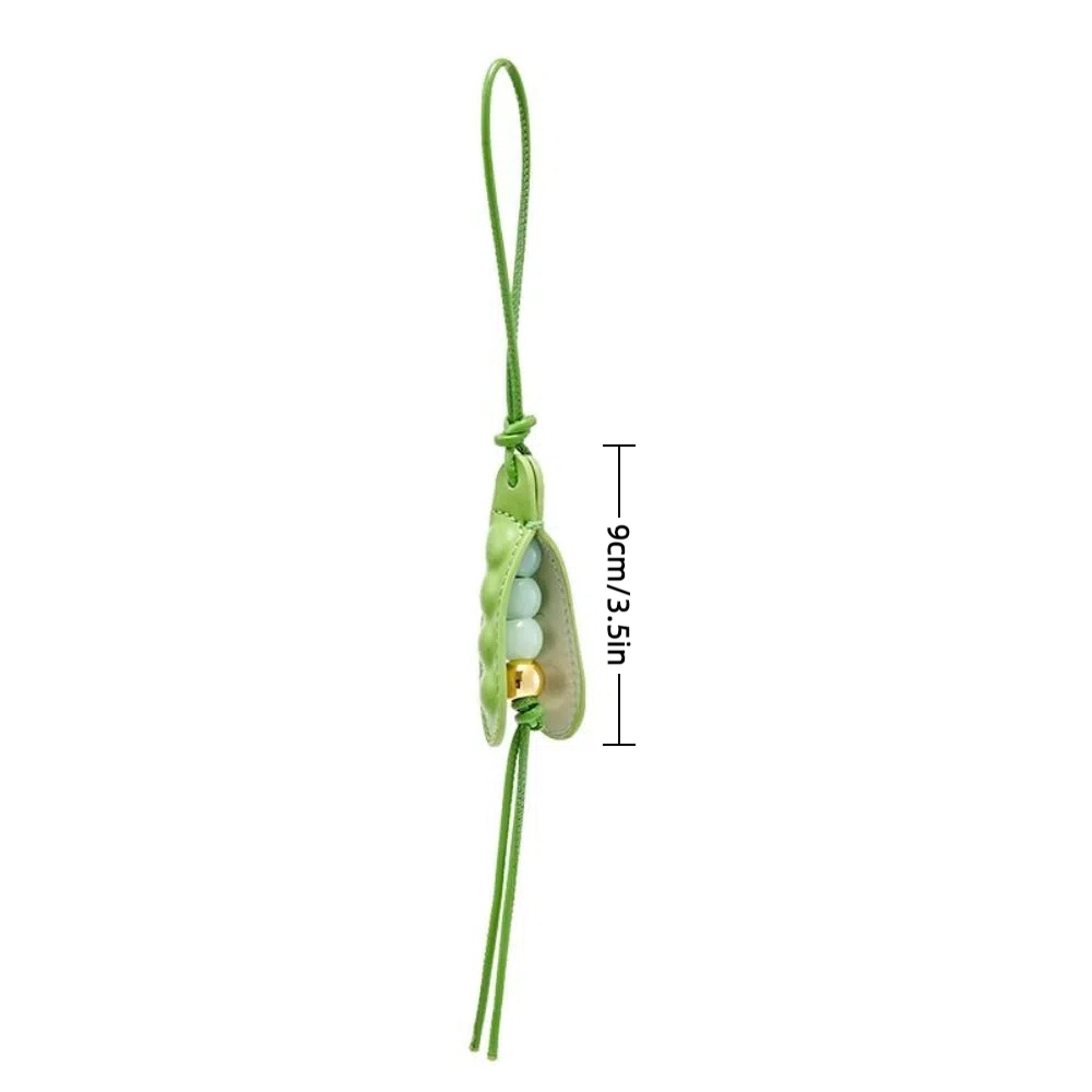 Fashion High-End Pea Pendant Handmade Green Pea Keychain Leather All-match Style Pea Bag Charm Trendy Accessory – view 4
