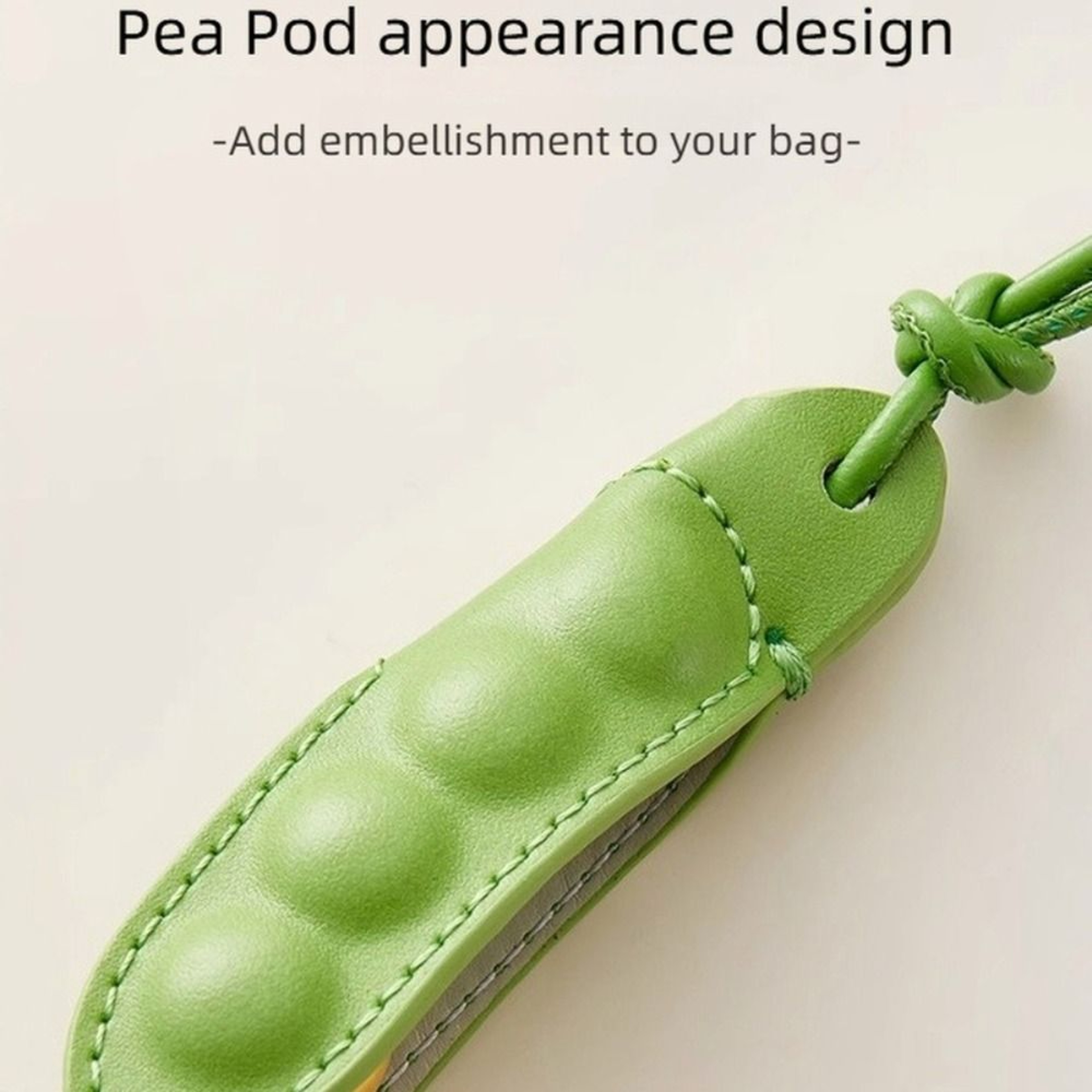 Fashion High-End Pea Pendant Handmade Green Pea Keychain Leather All-match Style Pea Bag Charm Trendy Accessory – view 6