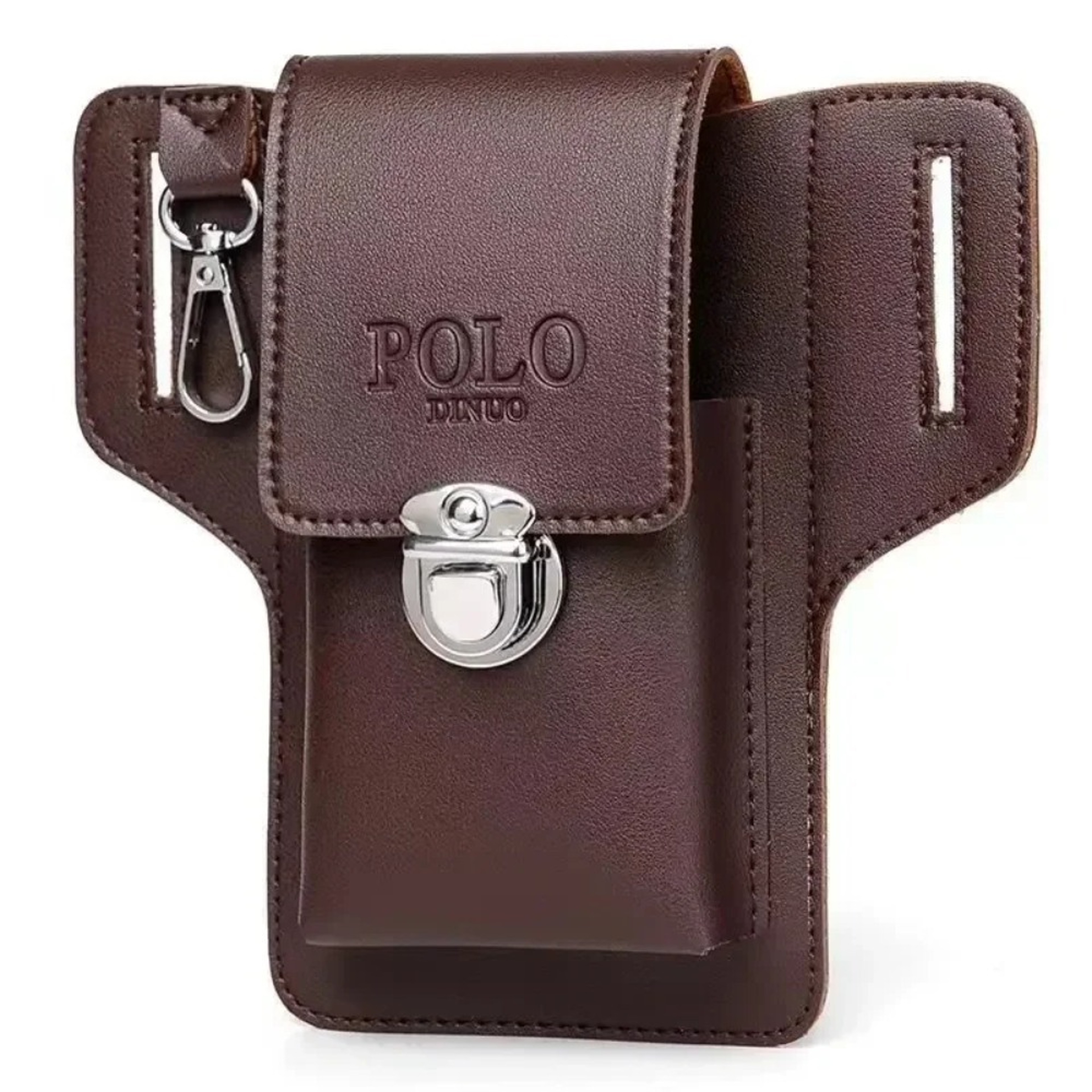 Mens Belt Leather Case Vertical Phone Waistpack Multifunctional Portable Card Bag PU Leather Keyed 3