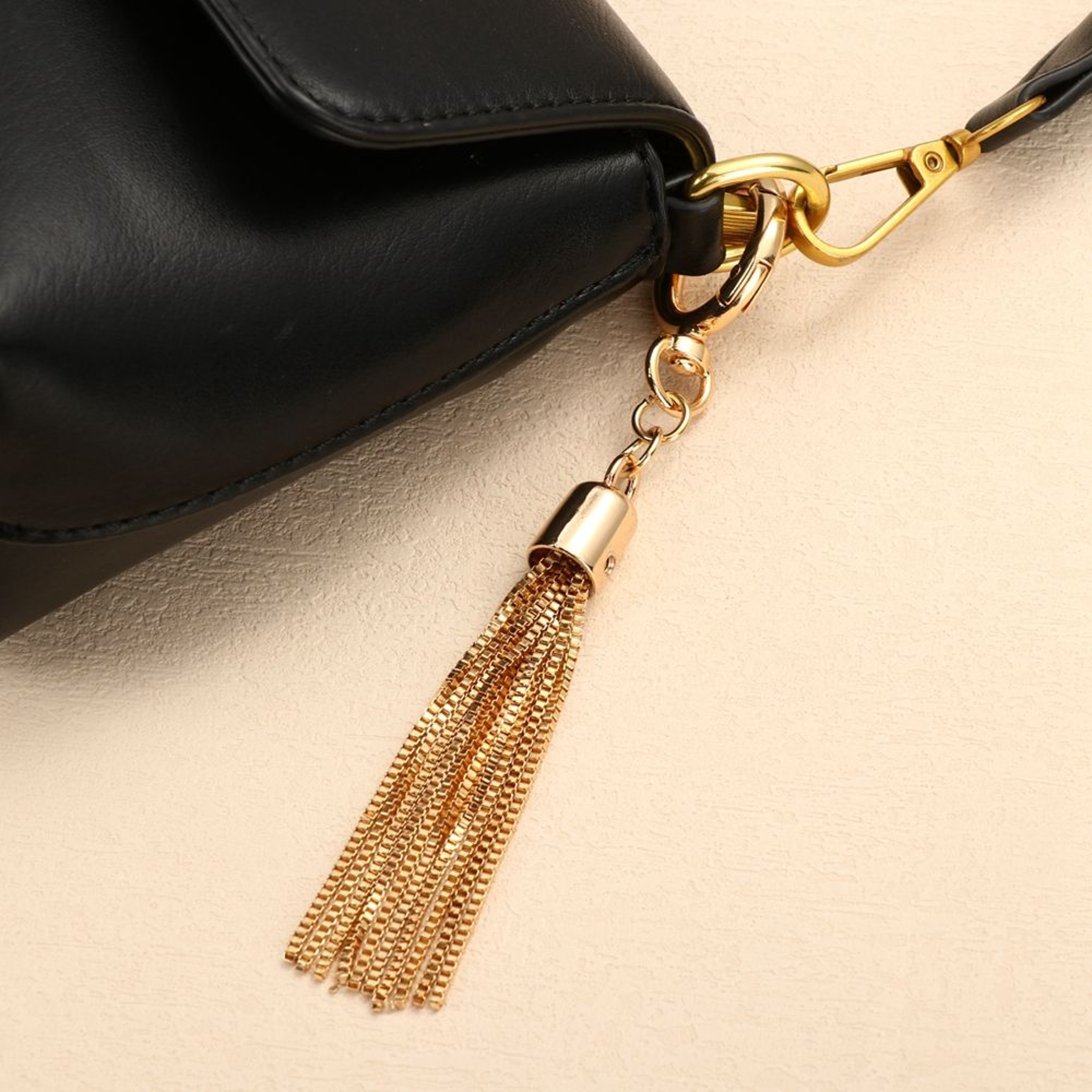 DIY Fashion Metal Decoration Buckle Tassel Pendant Keychain For Handbag Shoulder Bag Purse Hardware 2