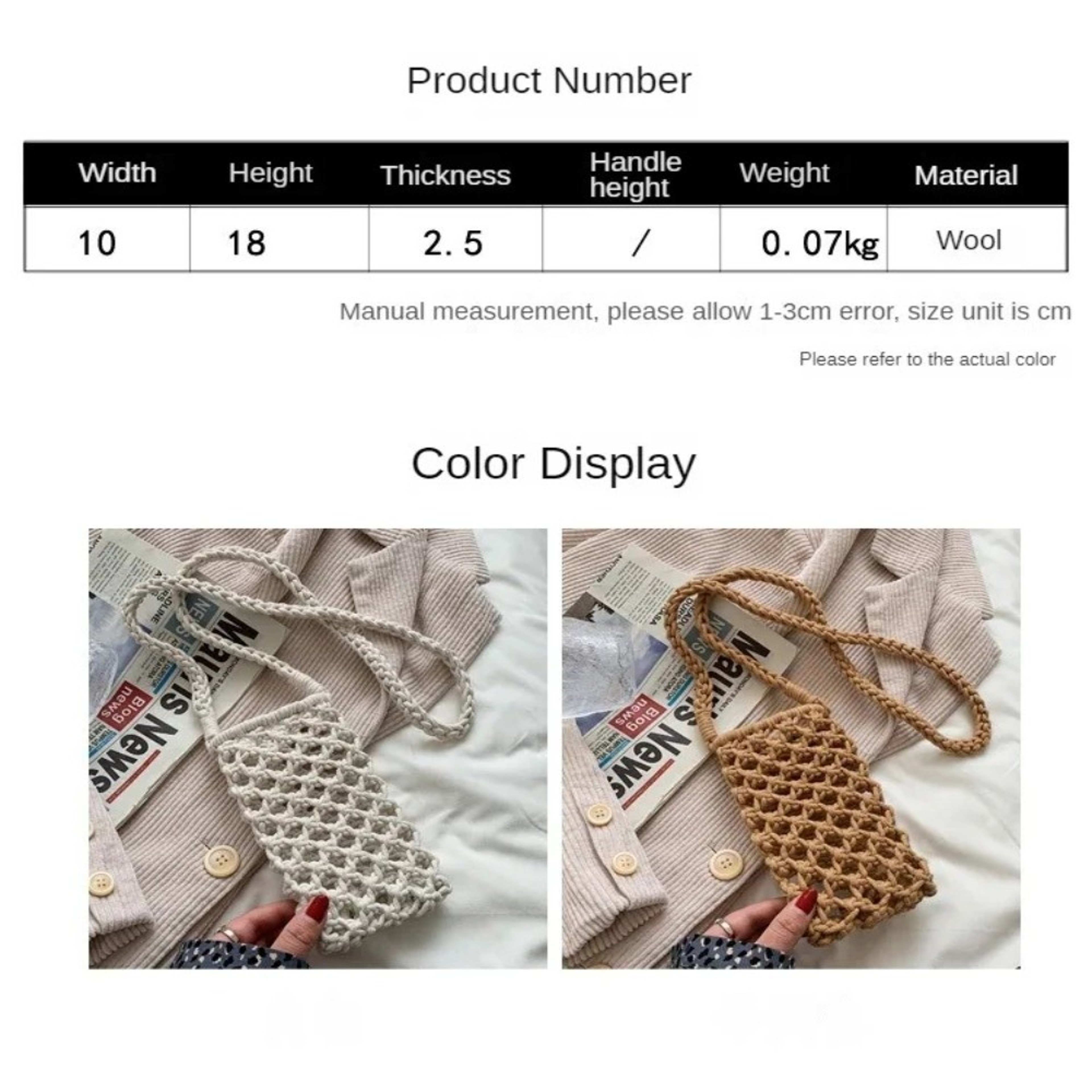 Womens Fashion Solid Color Hollowout Woven Crochet Crossbody Bag Lightweight Shoulder Handbag 5