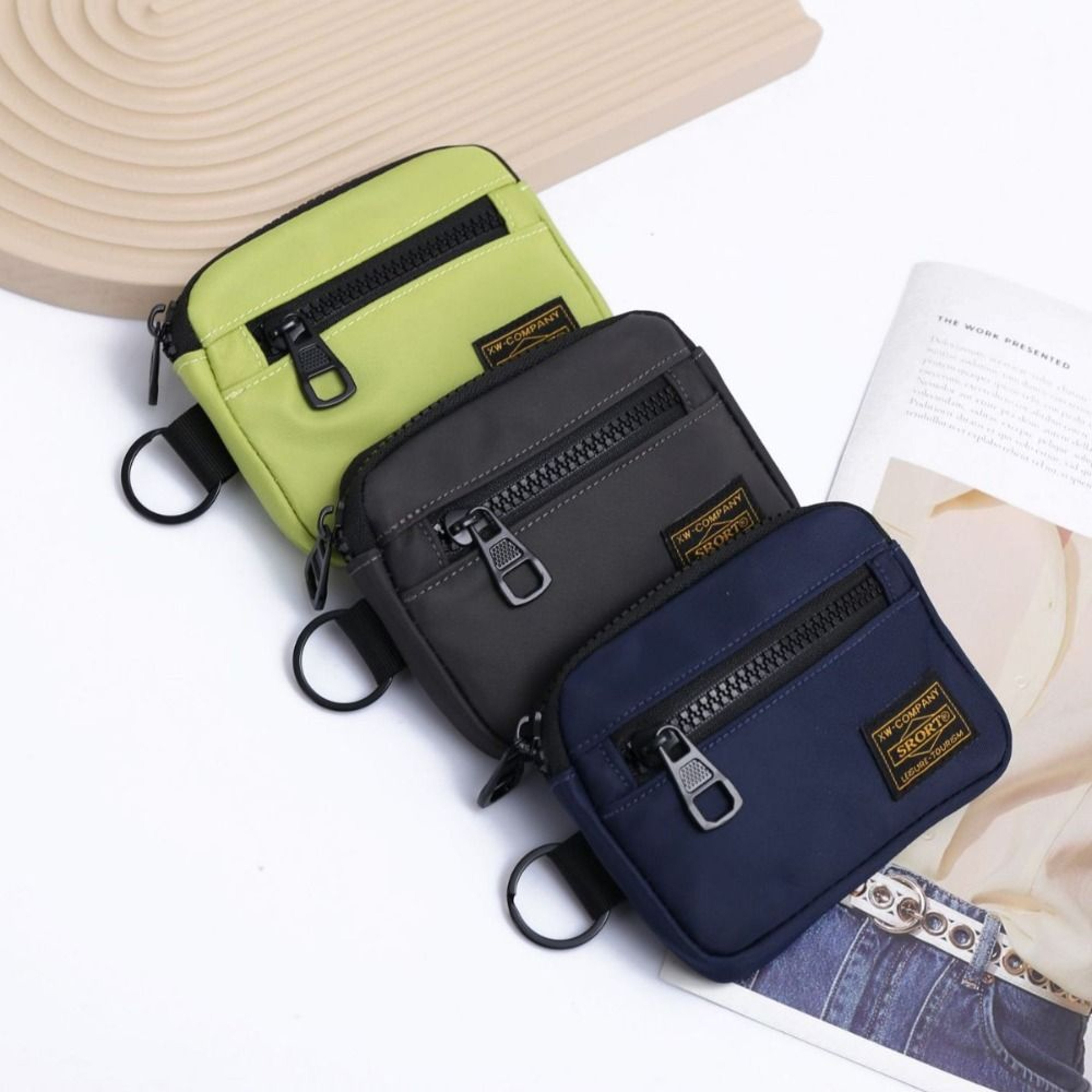 Casual Coin Purse For Women  Men Canvas Zipper Short Wallet Retro Key Holder Small Money Bag 0