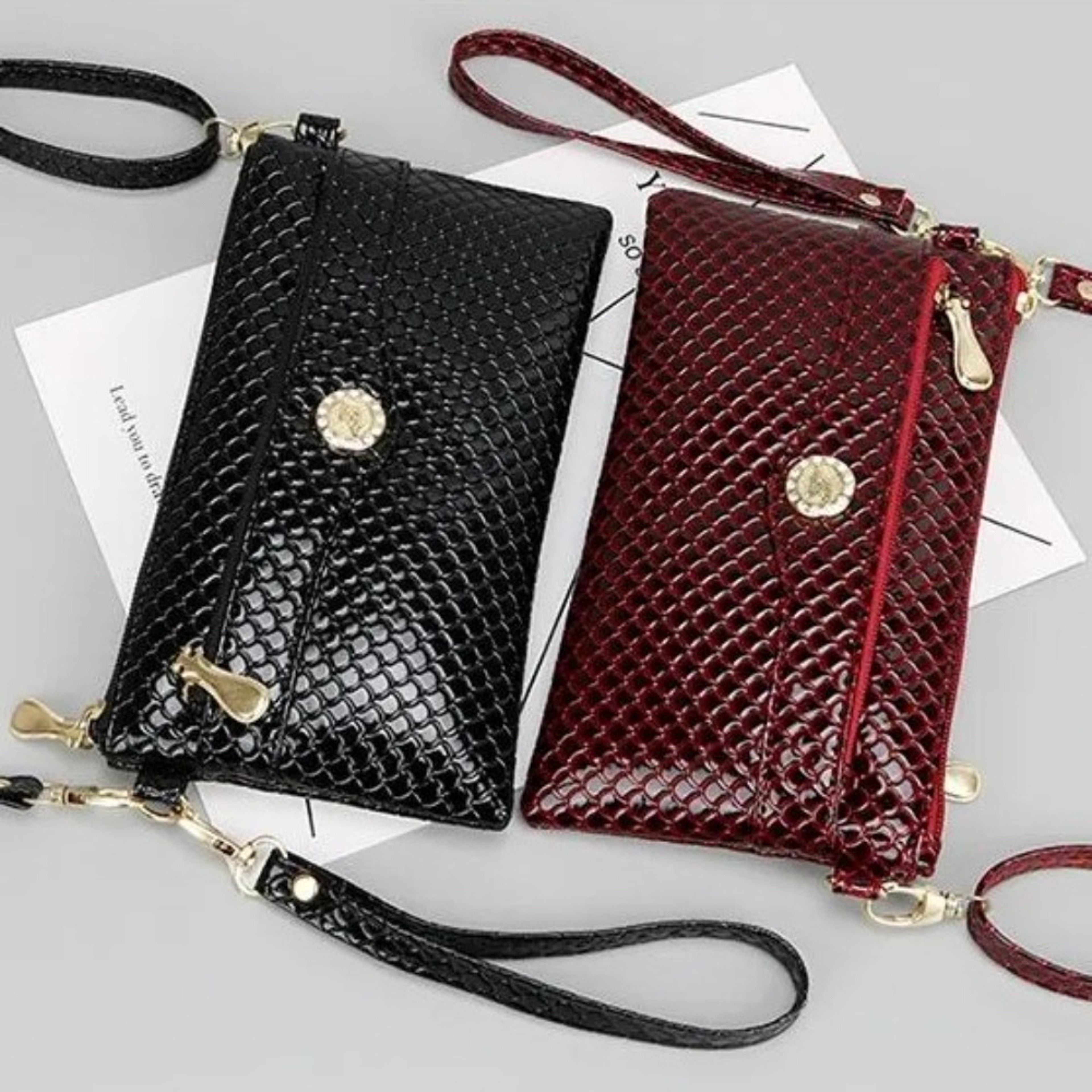 Multifunctional Women Shoulder Bags PU Leather Crocodile Pattern Small Square Phone Bag For Women A 1
