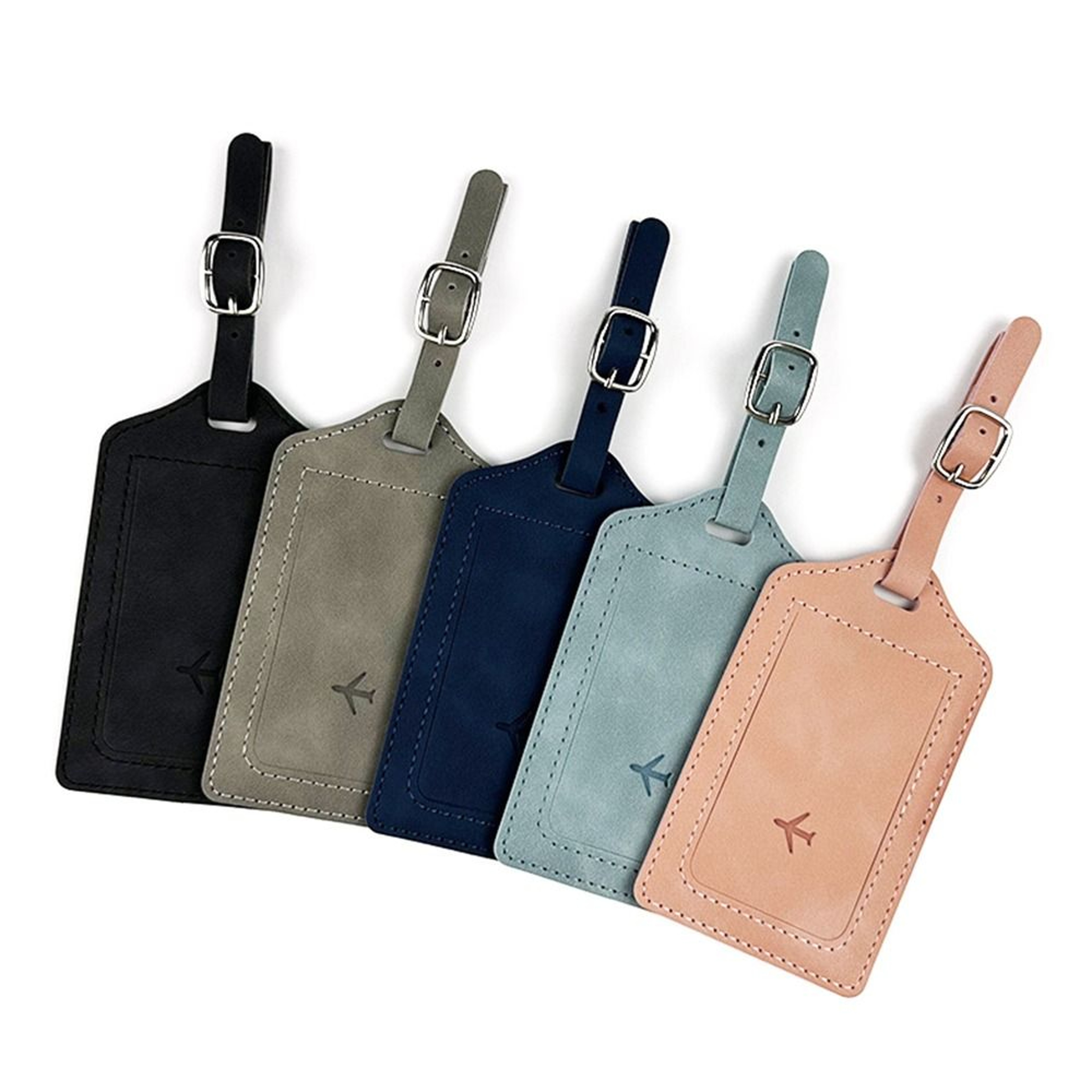 Portable Leather Luggage Tag Travel Suitcase Name Address ID Holder – view 1
