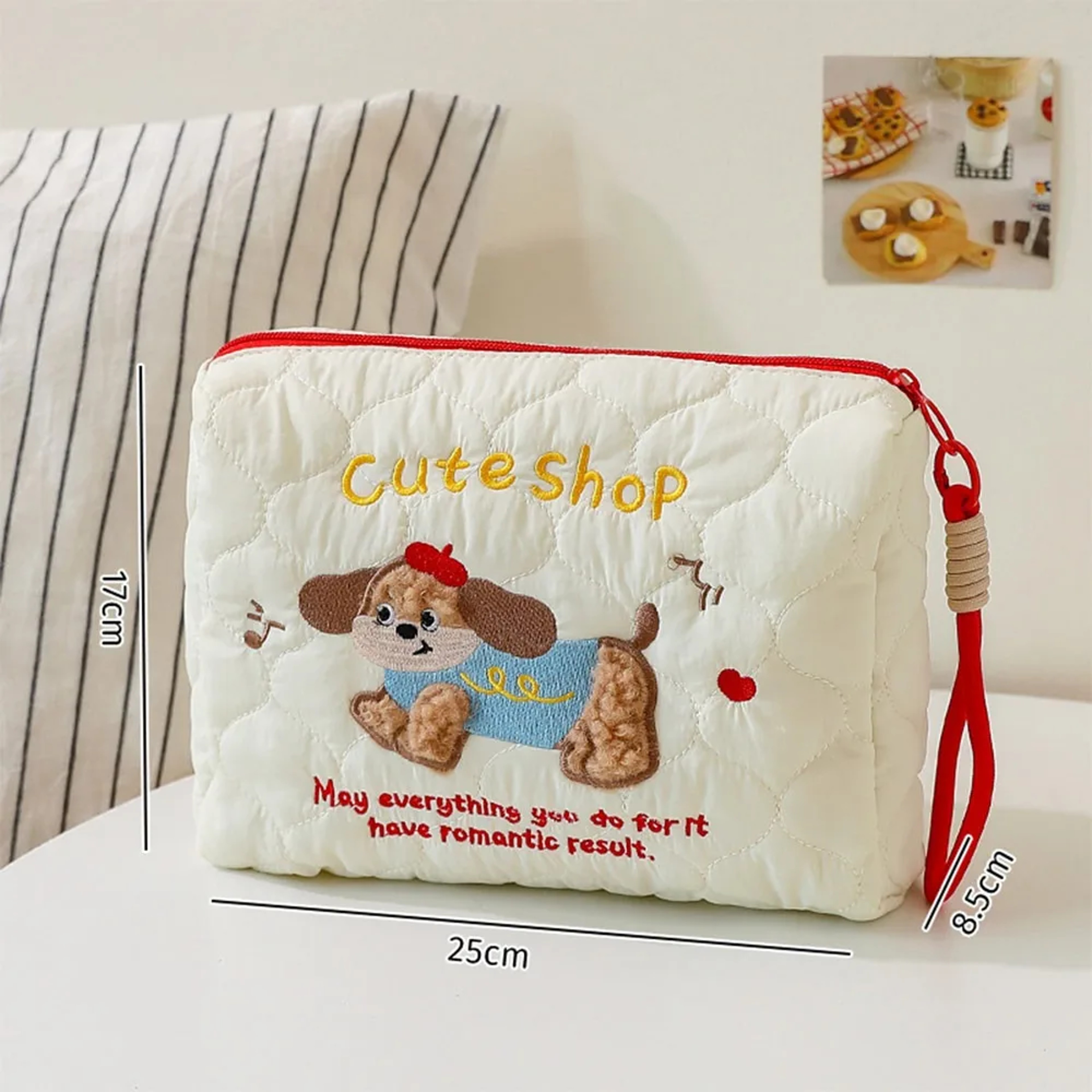 Large Capacity Makeup Bag Portable Cute Cartoon Dog Storage Bag Multifunctional Cosmetic Bag Travel 9