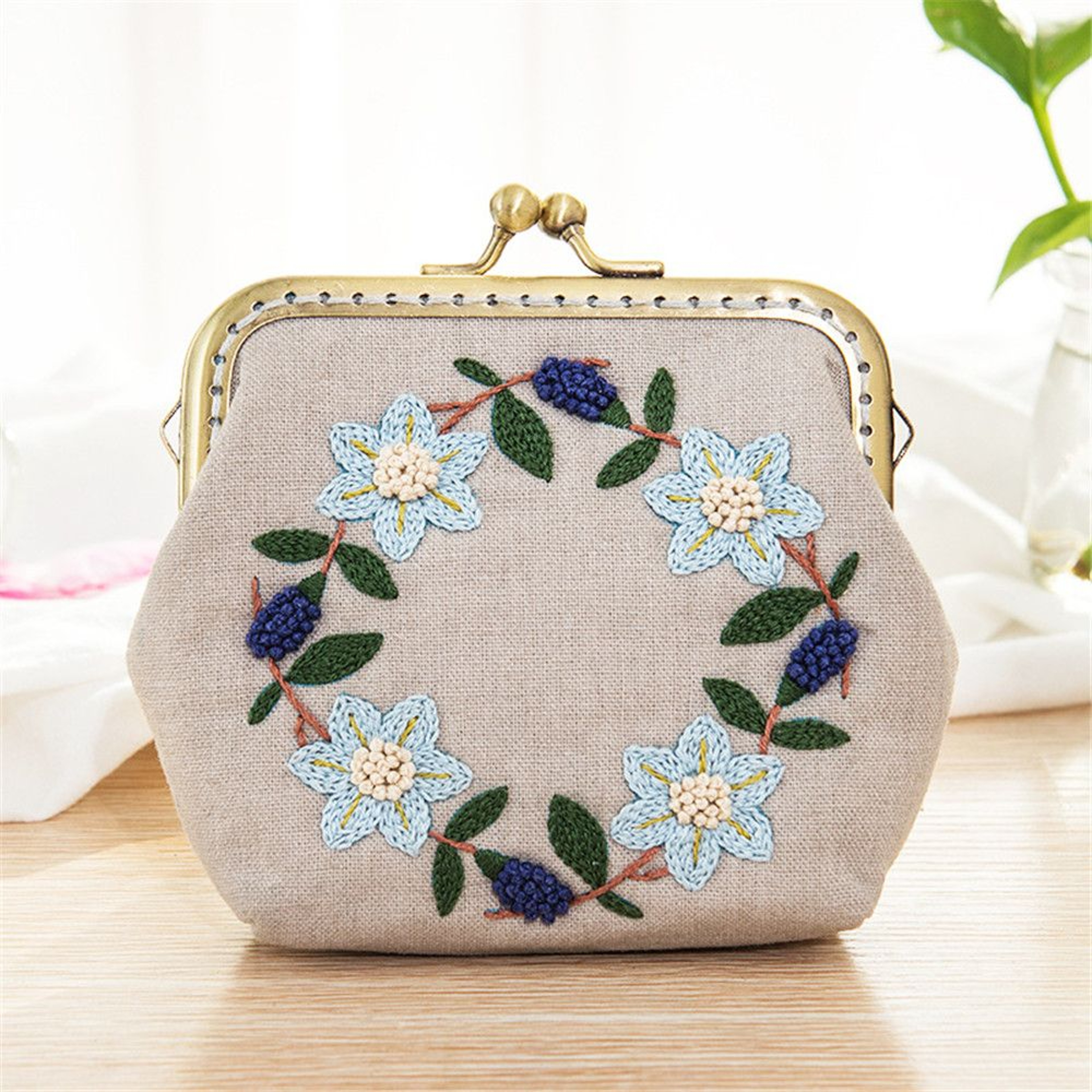 Flowers Bird Embroidered Coin Purse Wallet, Mobile Phone Bags Kit, Handmade DIY Clutch Bag – view 13