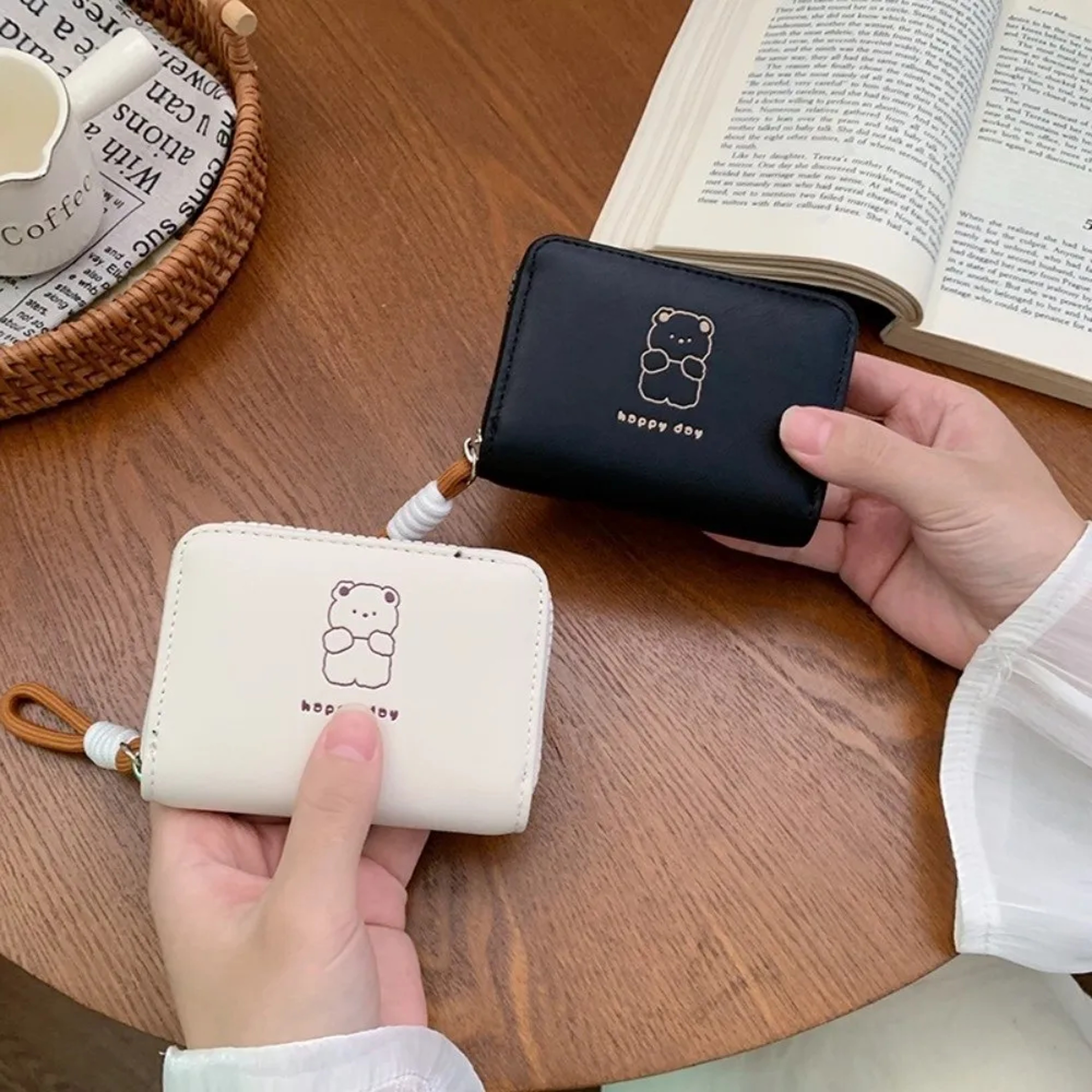Cute Cartoon Women Wallet Bear Rabbit Cat PU Leather Coin Purse Short Wallet for Everyday Use – view 2