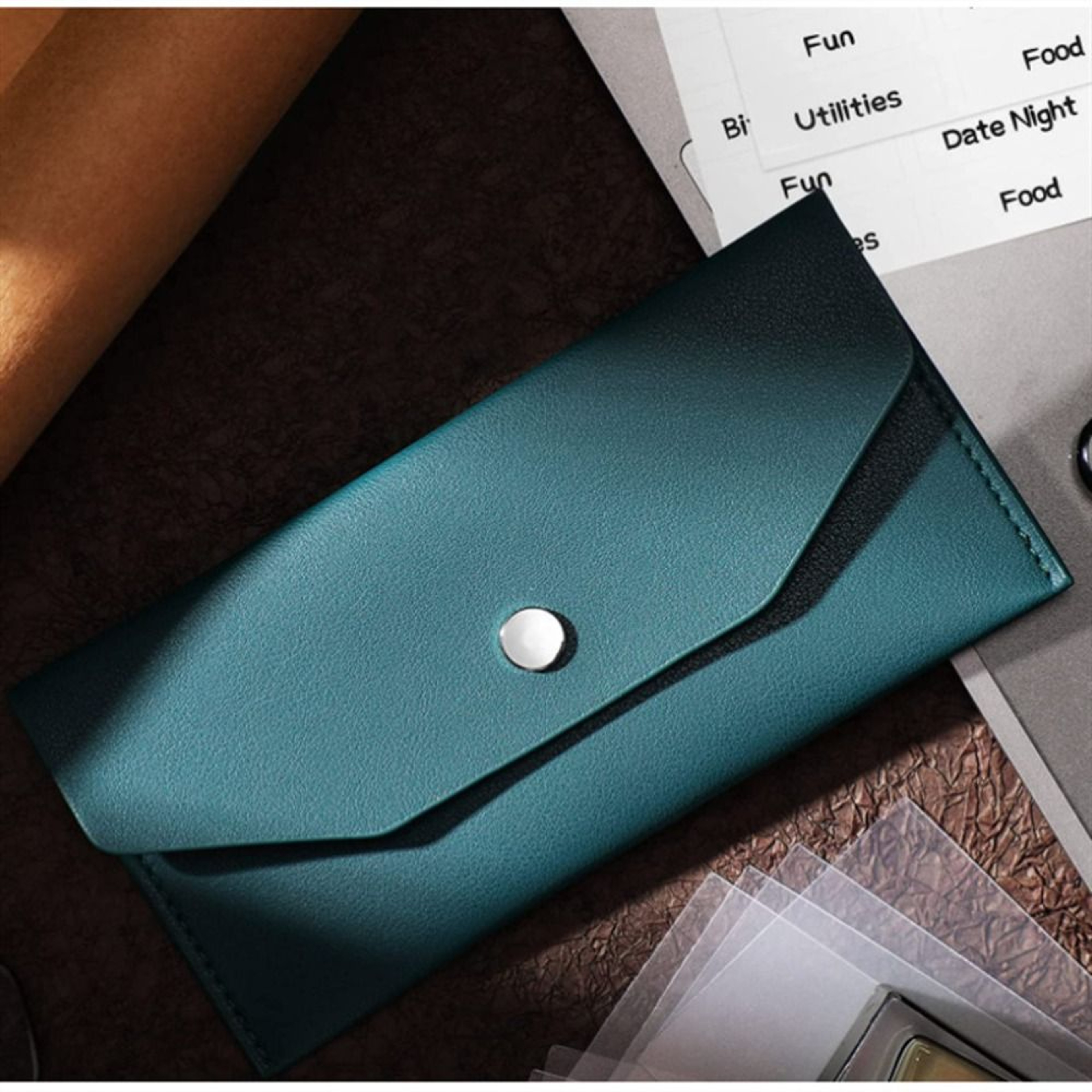 Ultra-thin Cash Envelope Wallet, Wear-resistant PU Leather Money Binder, Waterproof Money Pouch for Male and Female – view 12