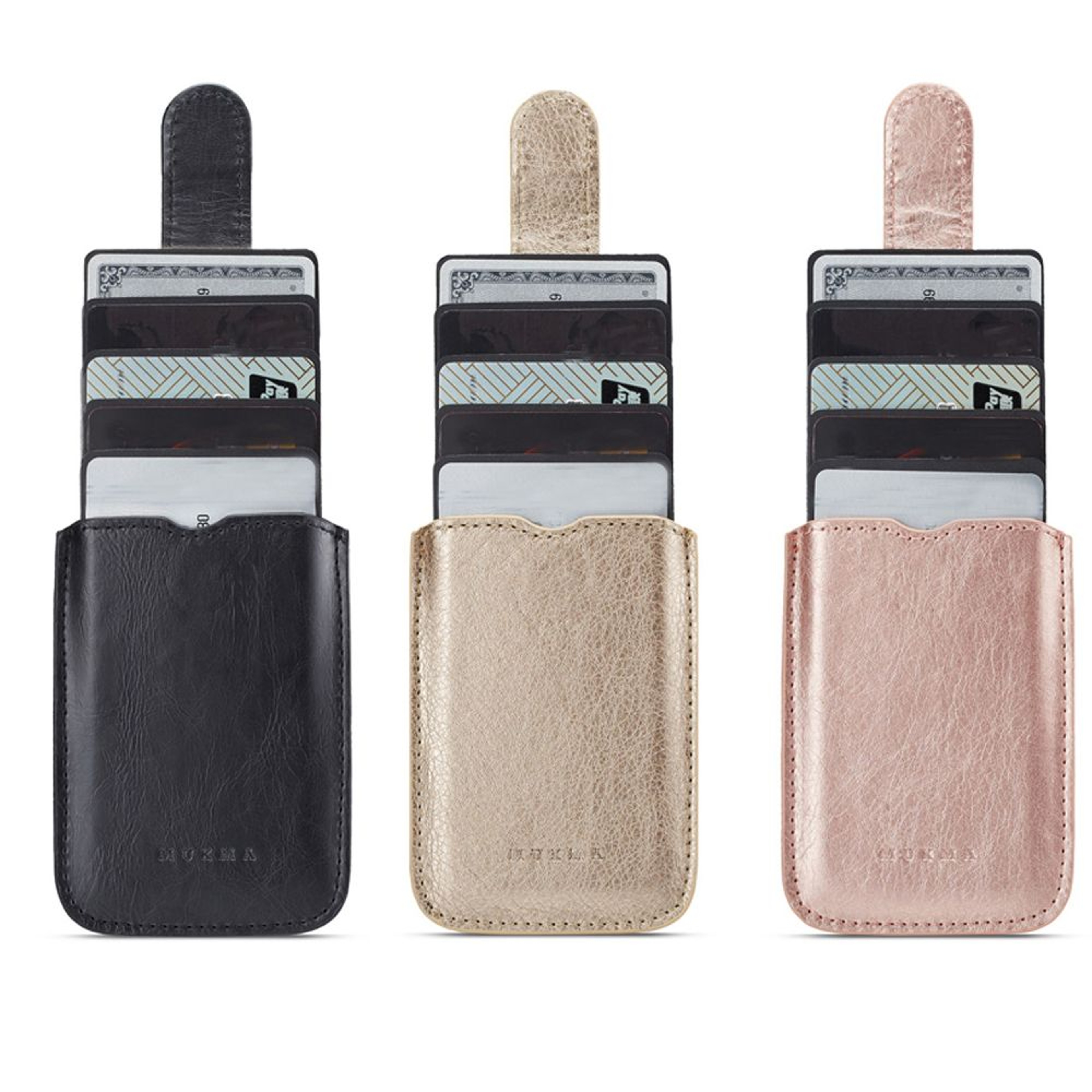 Universal Phone Card Holder with 5 Card Pockets, PU Leather Wallet for Men and Women – view 1