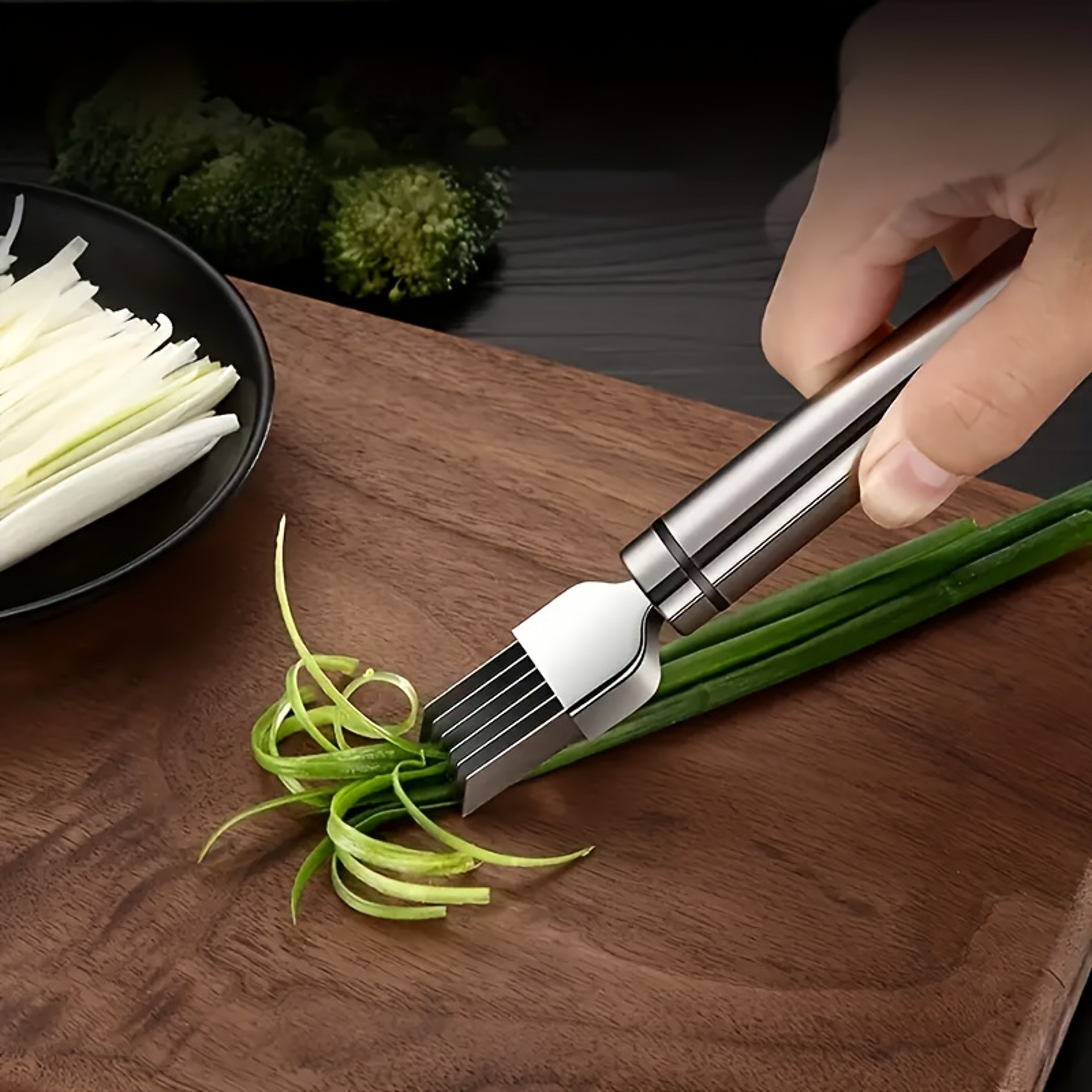 Stainless Steel Vegetable Garlic Cutter, Speedy Chopper for Green Onion and Kitchen Tools – view 3