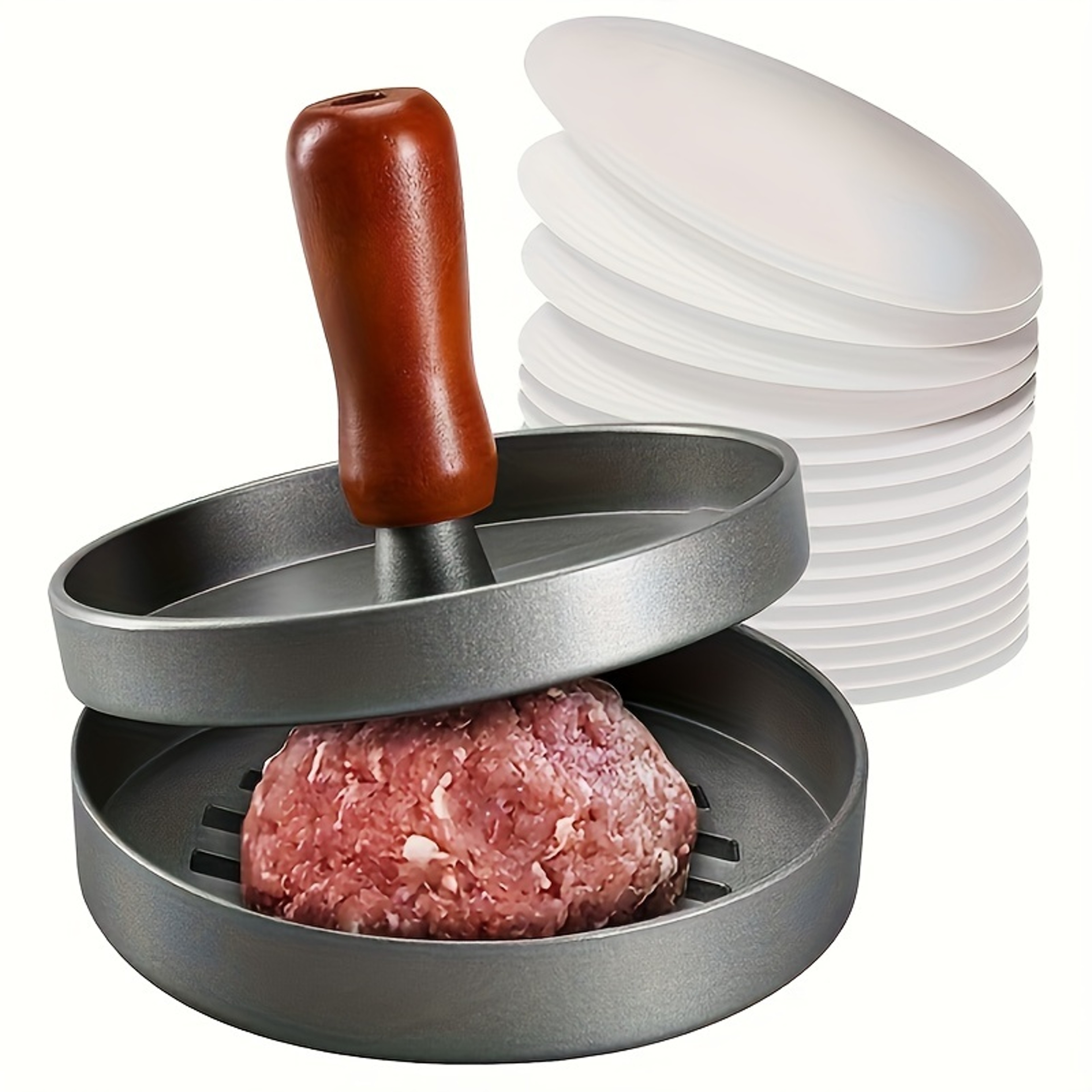 Non-Stick Burger Press Patty Maker, Metal Hamburger Mold for Beef, Cheese, Veggie Burger Making, BBQ Grill Cooking – view 4