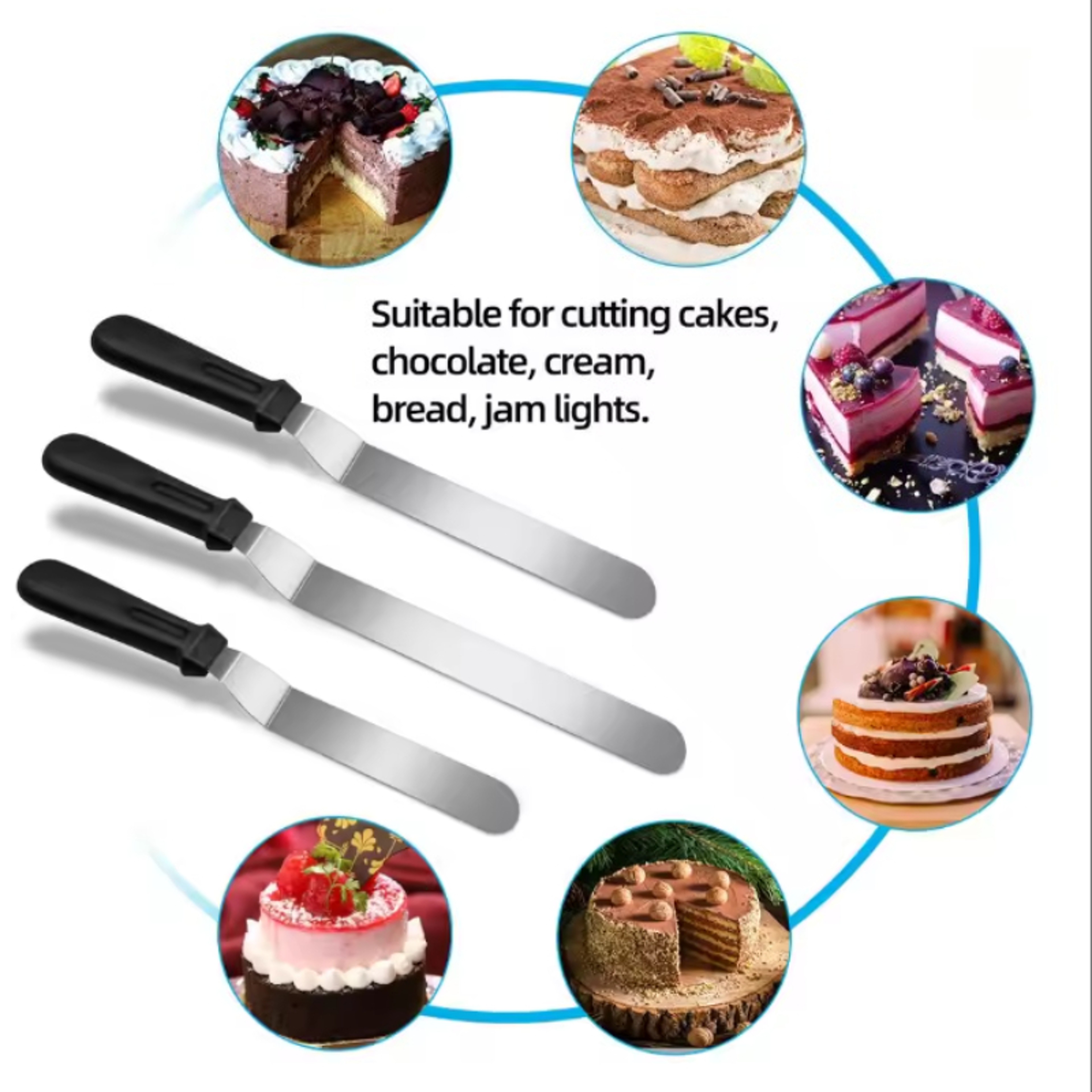Cake Decorating Angled Butter Cream Icing Spatula Stainless Steel Offset Frosting Knife Baking Smoo