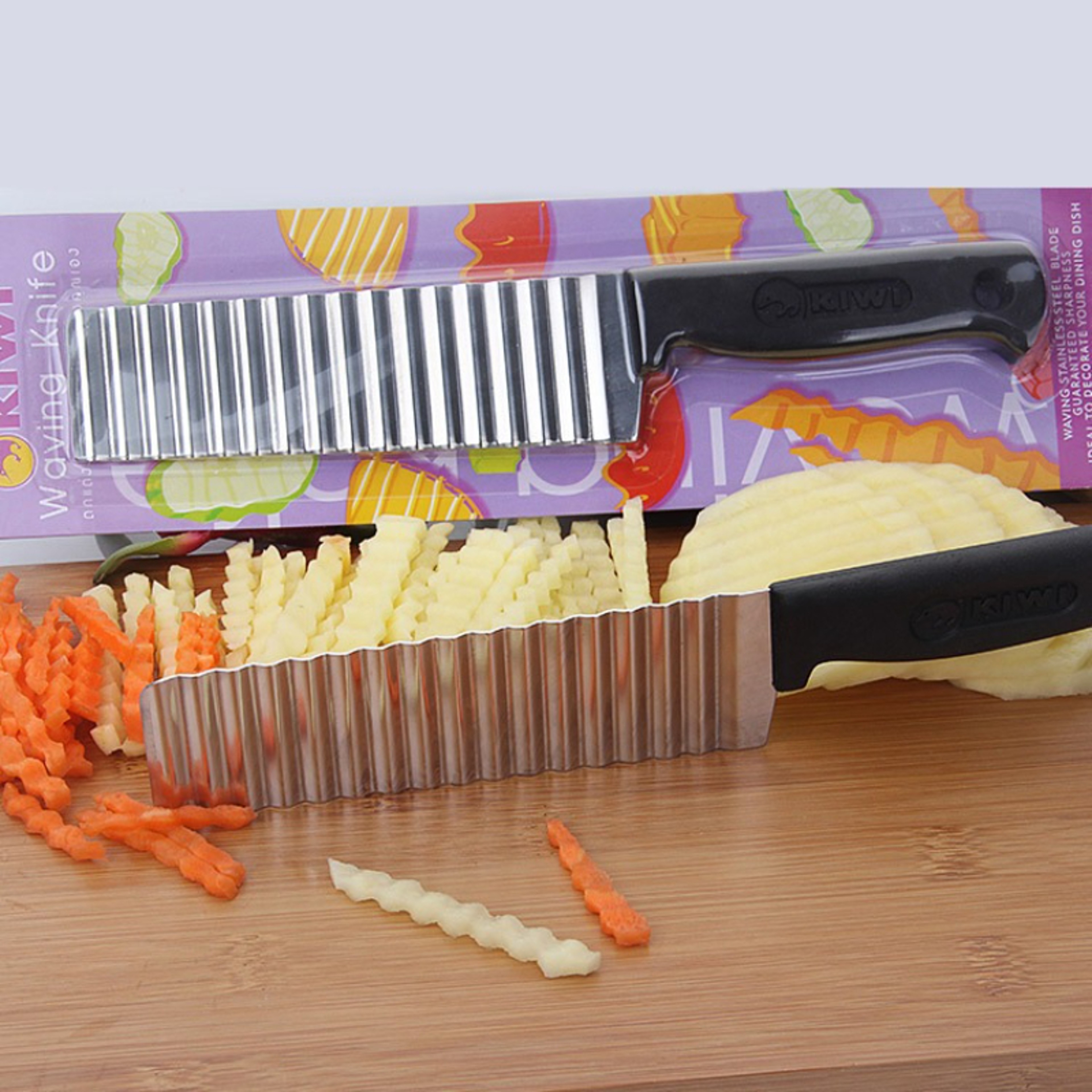 Stainless Steel Potato Chip Slicer, Dough Vegetable Fruit Crinkle Wavy Slicer Knife for French Fries – view 6