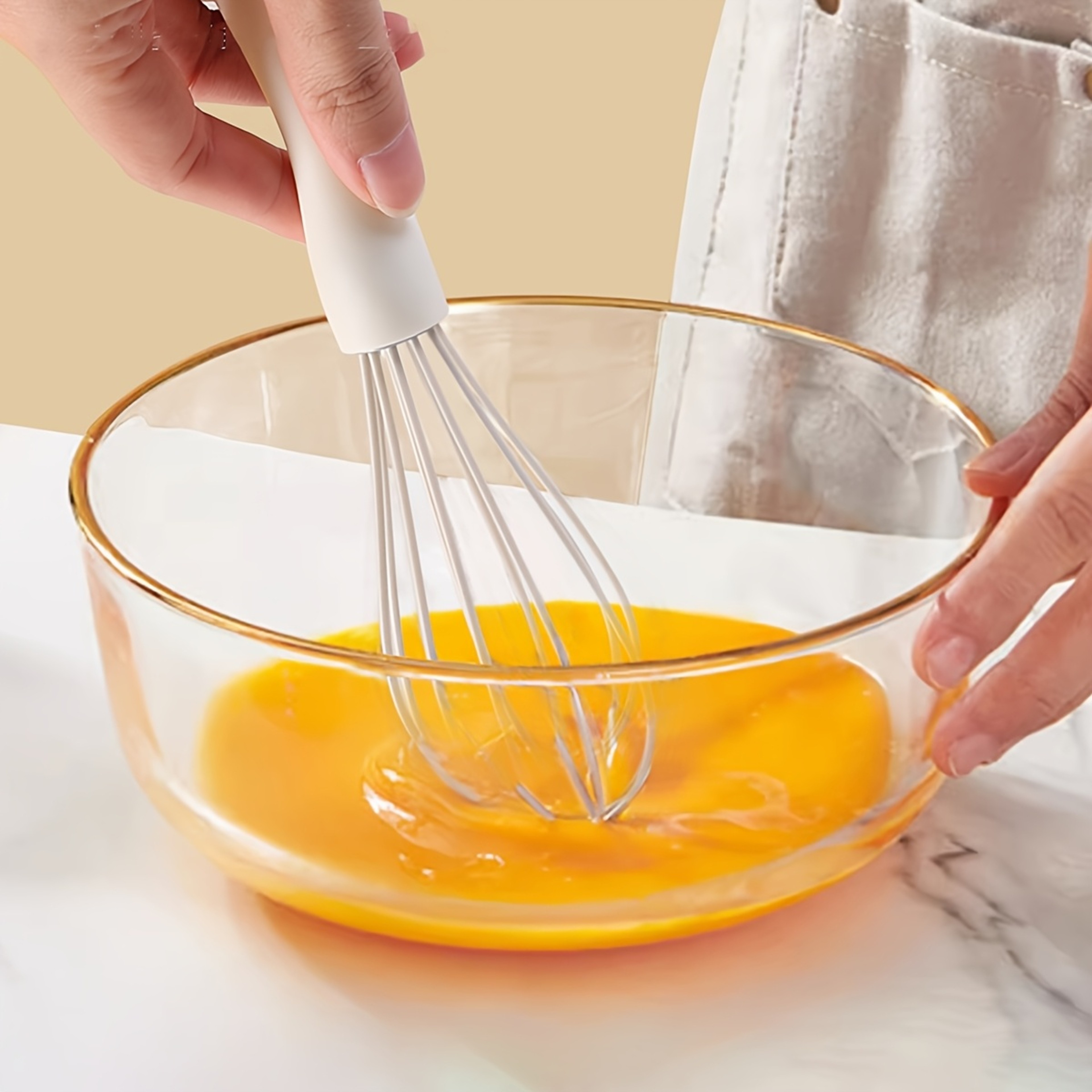 White Manual Silicone Whisk HandHeld Baking Mixing Tool Cooking Kitchen Tools Setki 2