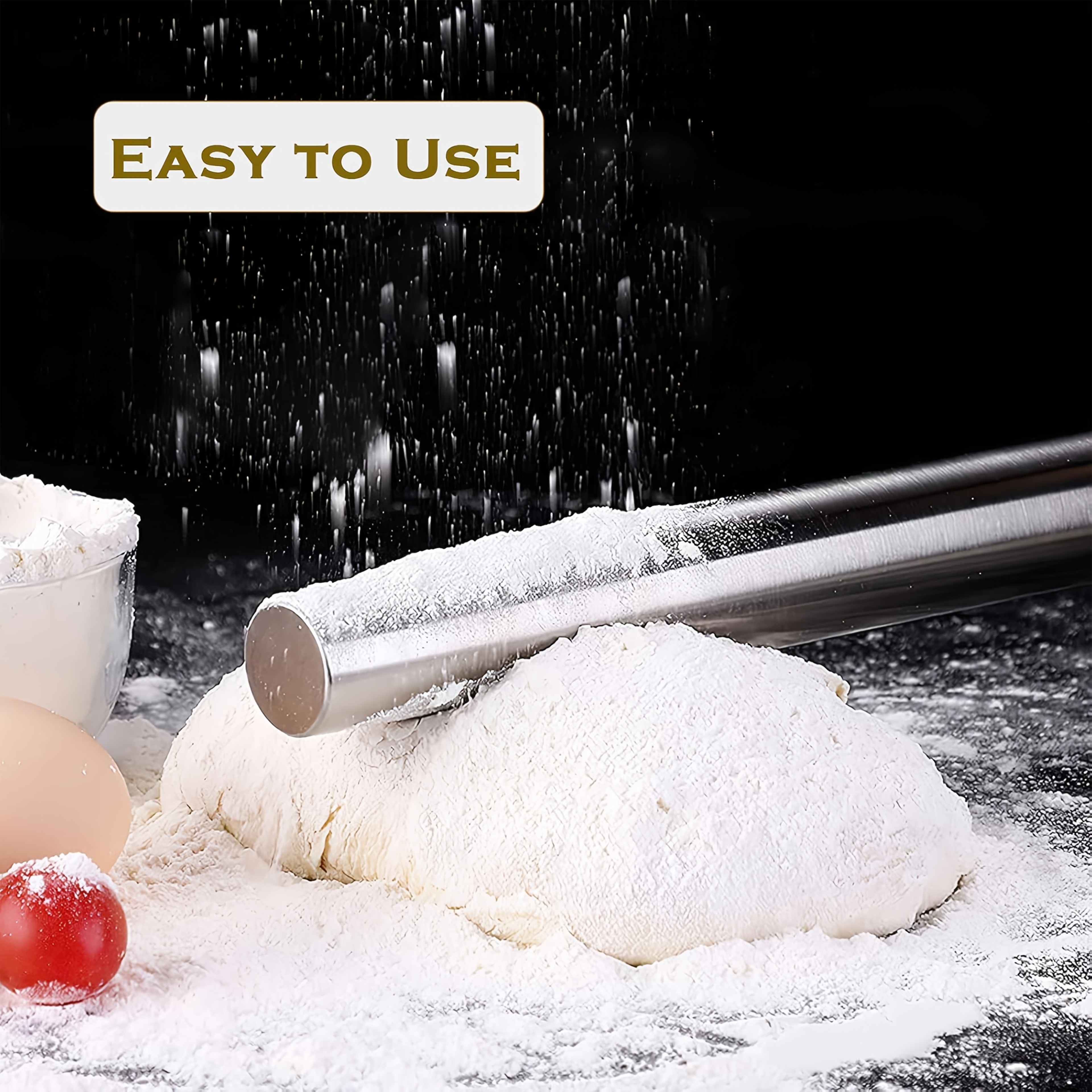 Stainless Steel Rolling Pin Nonstick Dough Roller For Pizza Noodles Cookie Making 1