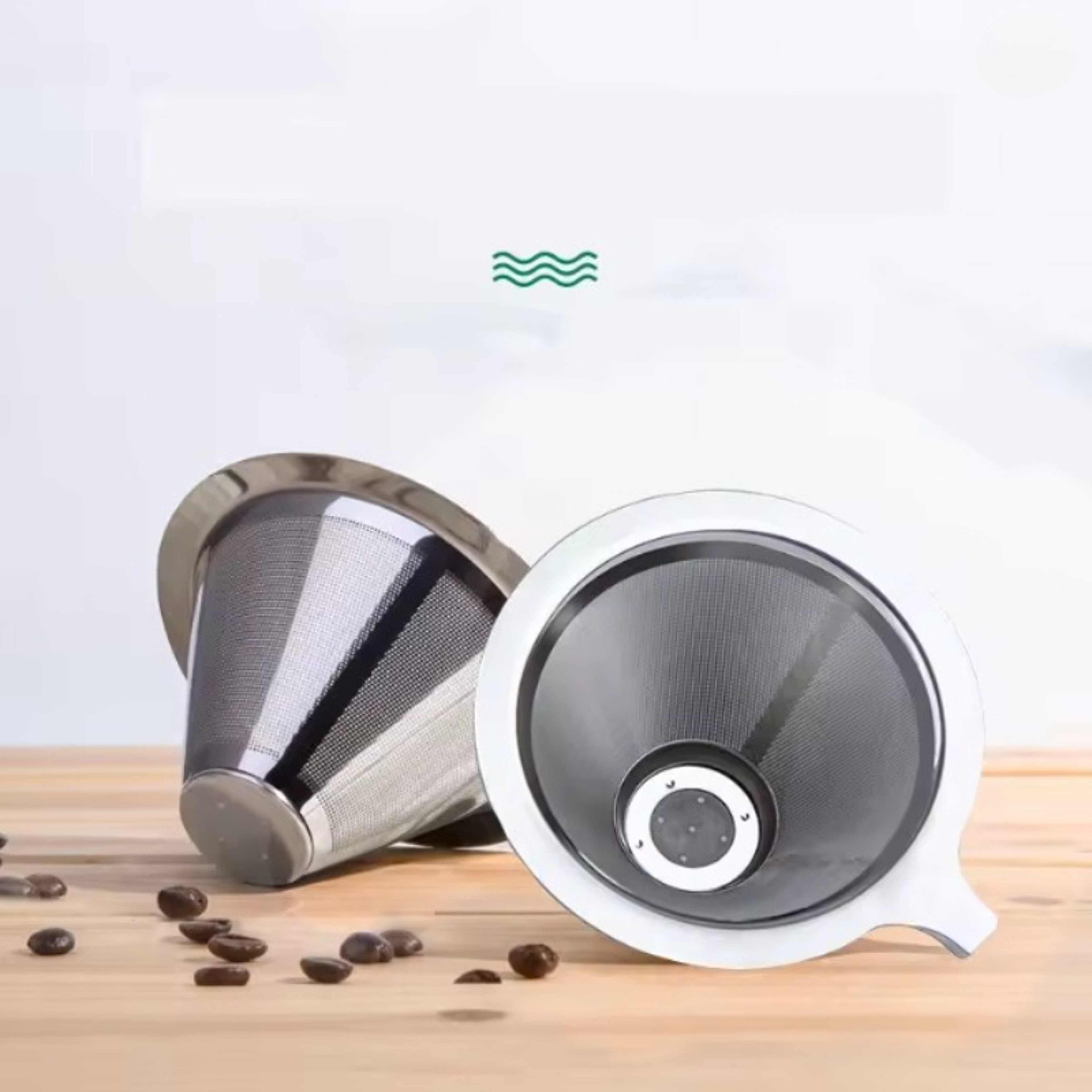 Stainless Steel Coffee Funnel Double Layer Fine Mesh Reusable Coffee Filter Durable Coffee Accessor 1