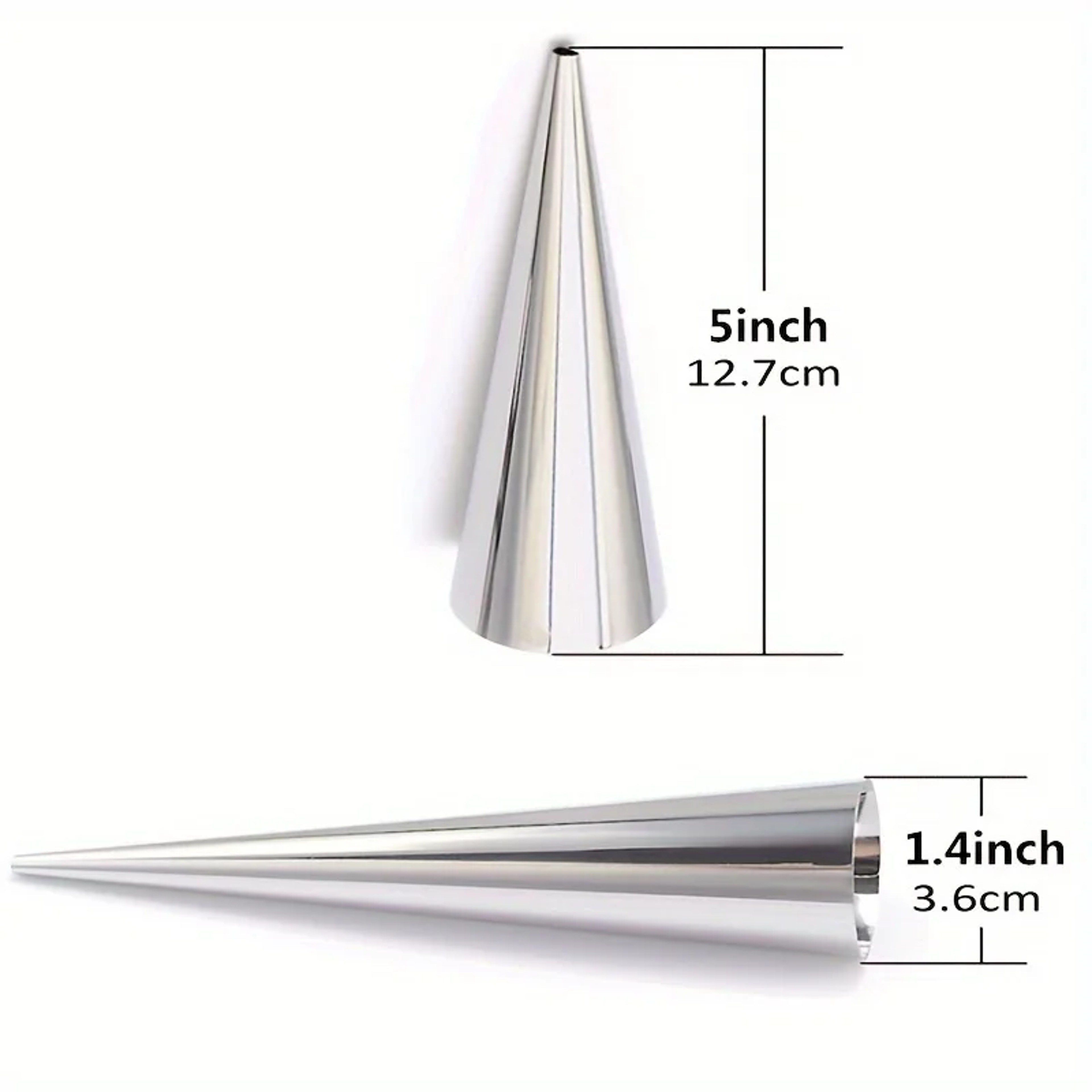 Kitchen Stainless Steel Baking Cones, Horn Pastry Roll Cake Mold for Croissants, Spiral Baked Croissants Tubes – view 4