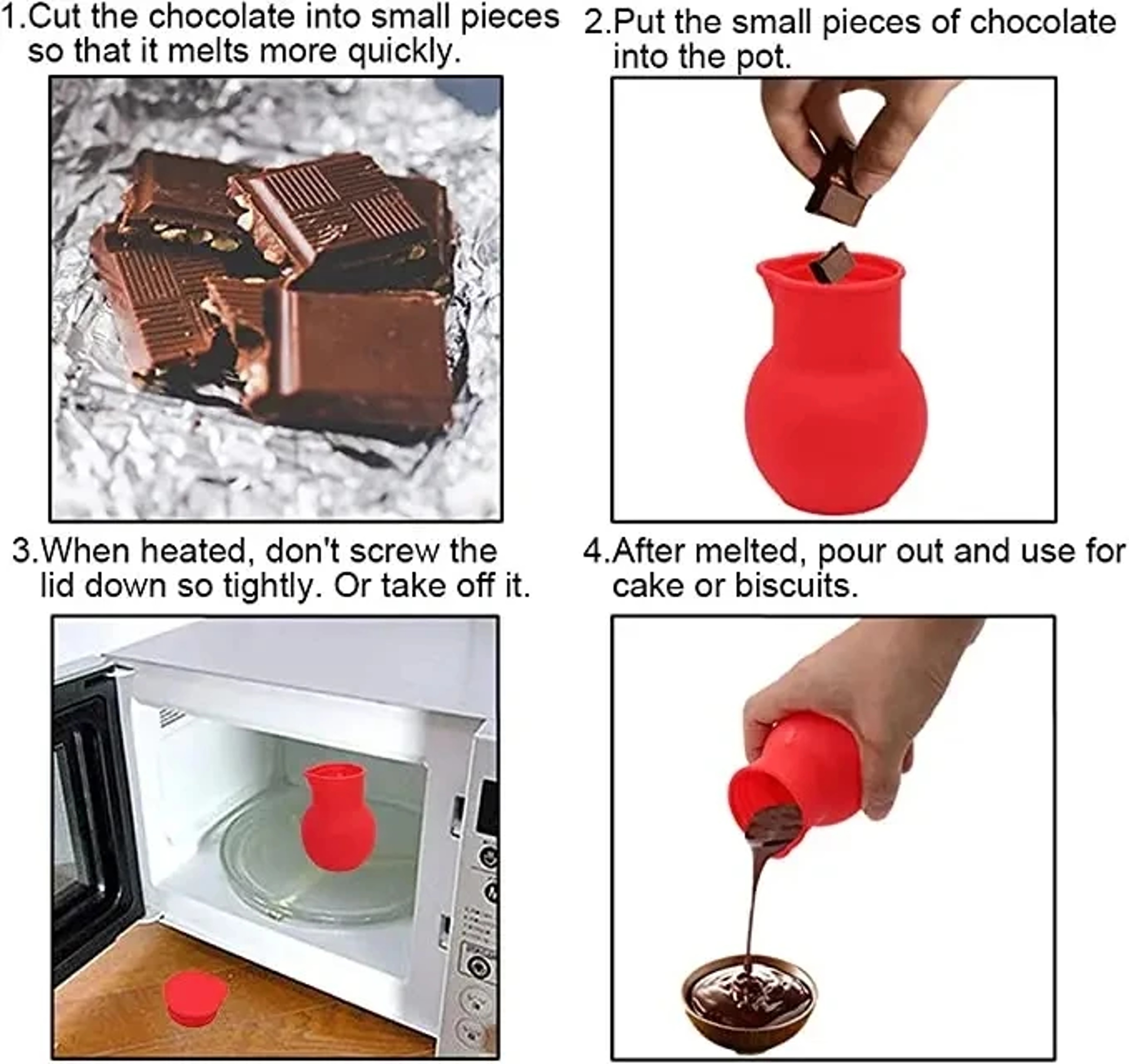 Silicone Chocolate Melting Pot, Butter Heat Milk Pourer, Jug for Baking Tools, Butter Sauce Milk Kettle – view 6