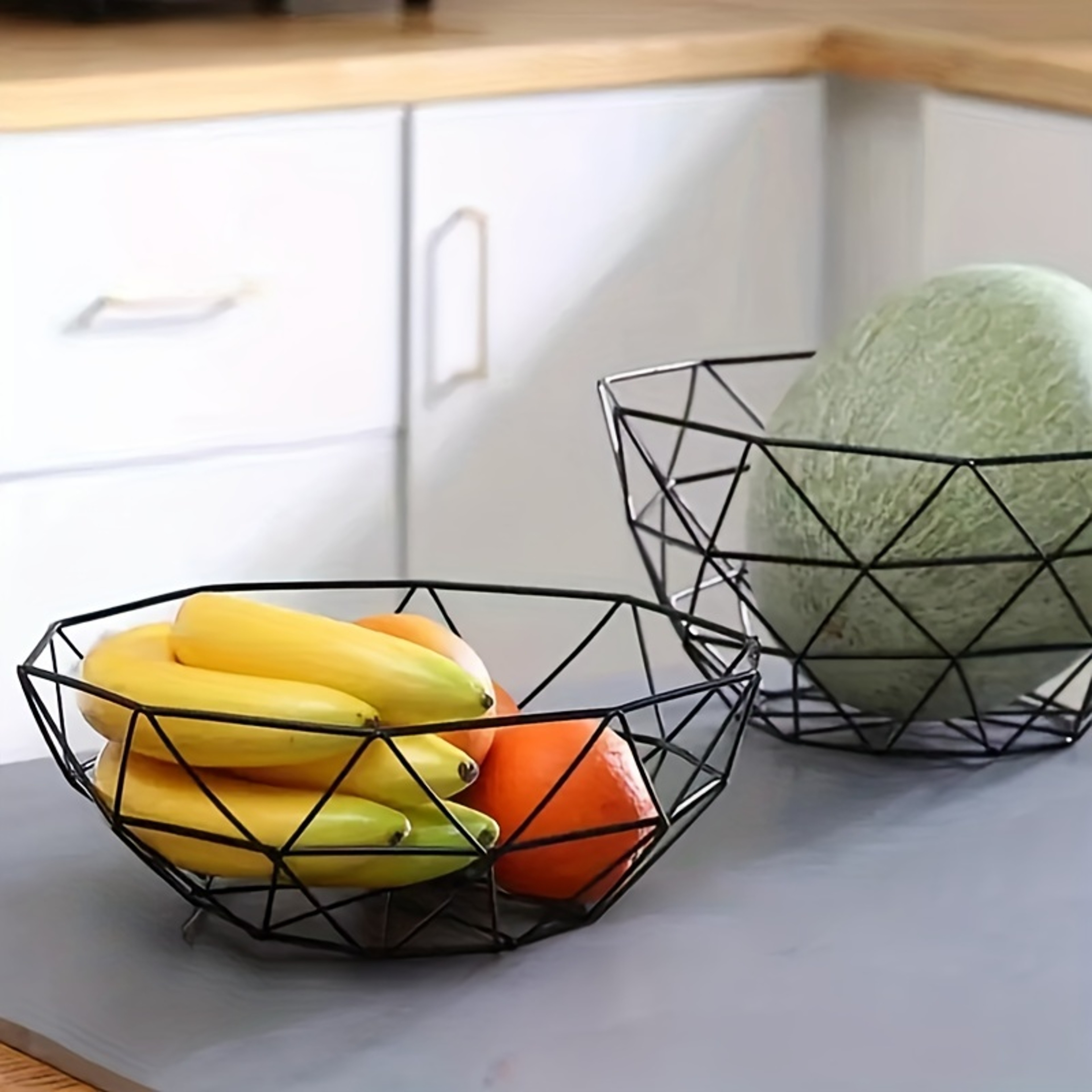 Wire Fruit Bowl, Iron Mesh Woven Basket for Kitchen Countertop, Vegetable Holder, Decorative Fruit Basket for Snacks – view 1