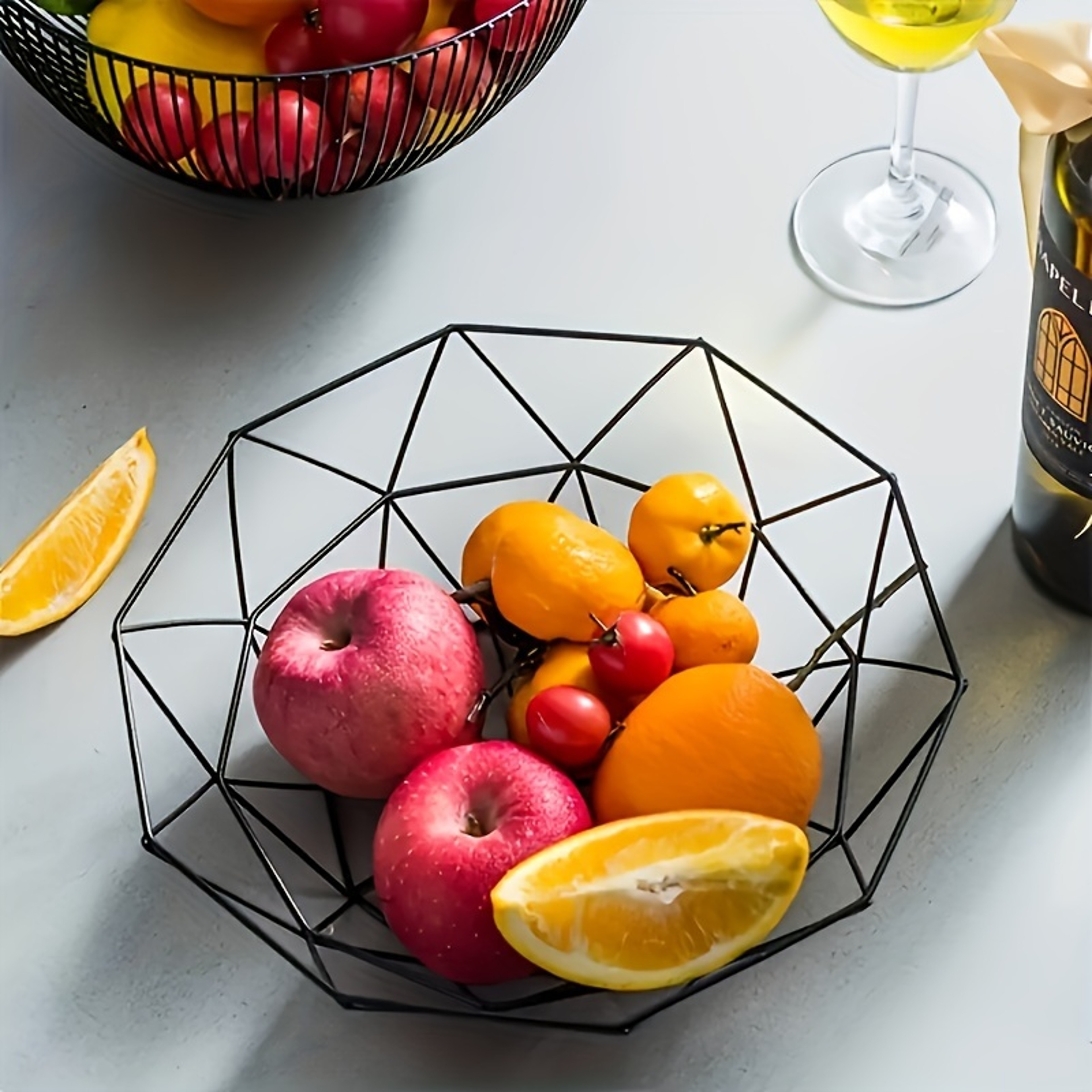 Wire Fruit Bowl, Iron Mesh Woven Basket for Kitchen Countertop, Vegetable Holder, Decorative Fruit Basket for Snacks – view 5