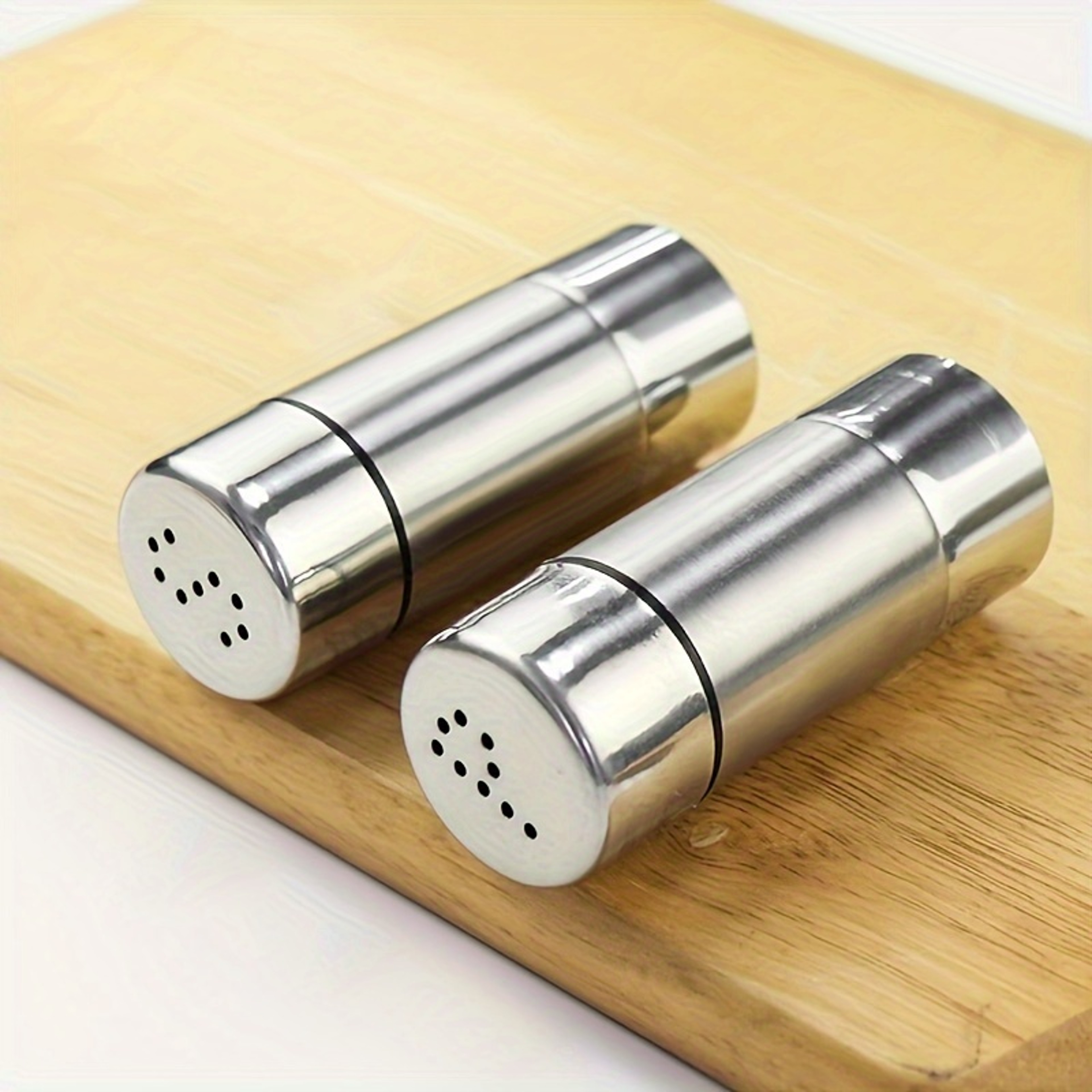 Salt Sugar Bottle With Rotating Cover Multipurpose Stainless Steel Spice Jar Kitchen Gadgets Spice  3