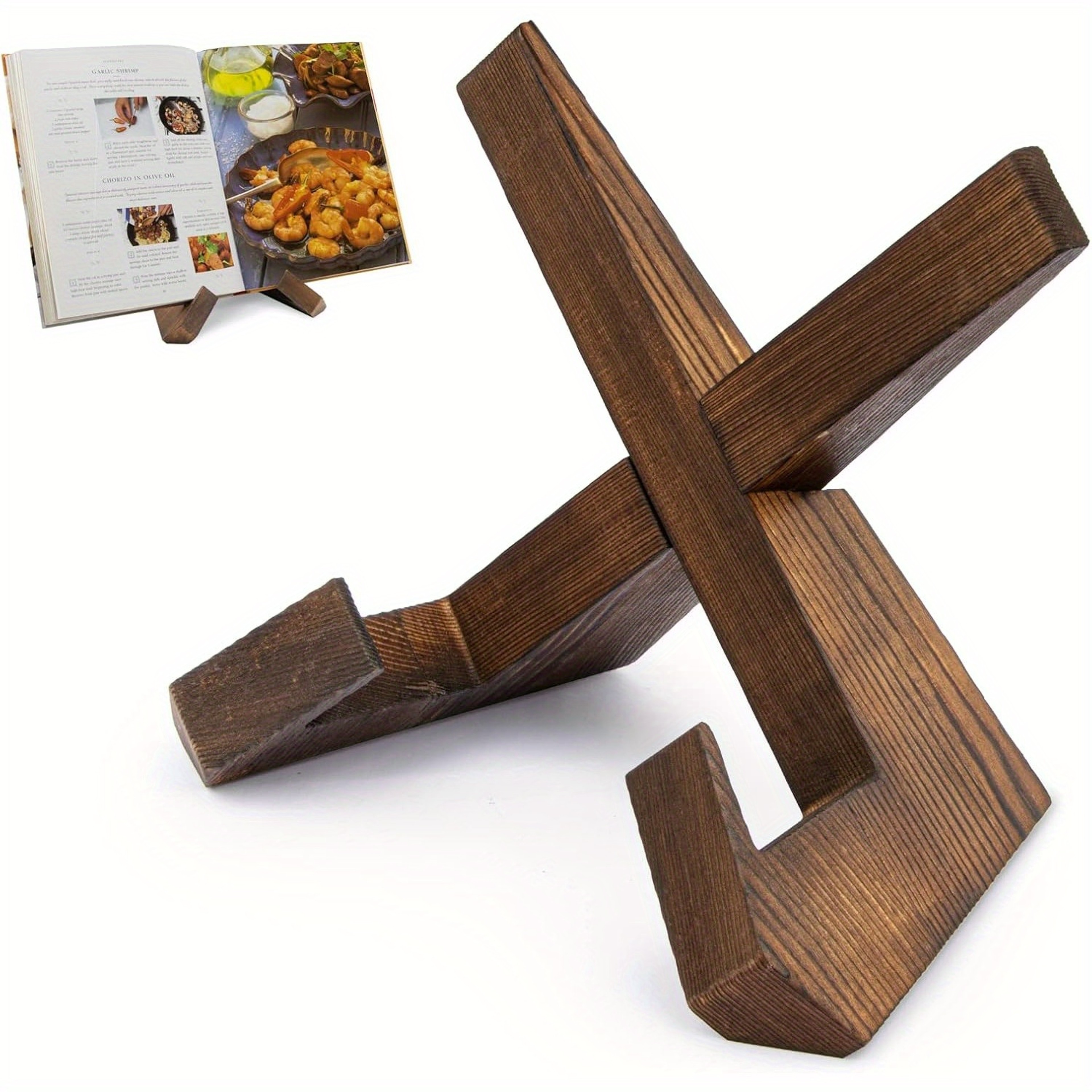 Wooden Stand Recipe Book Holder Tablet Rack Easel Cookbook Display Holder For Kitchen Decor 0