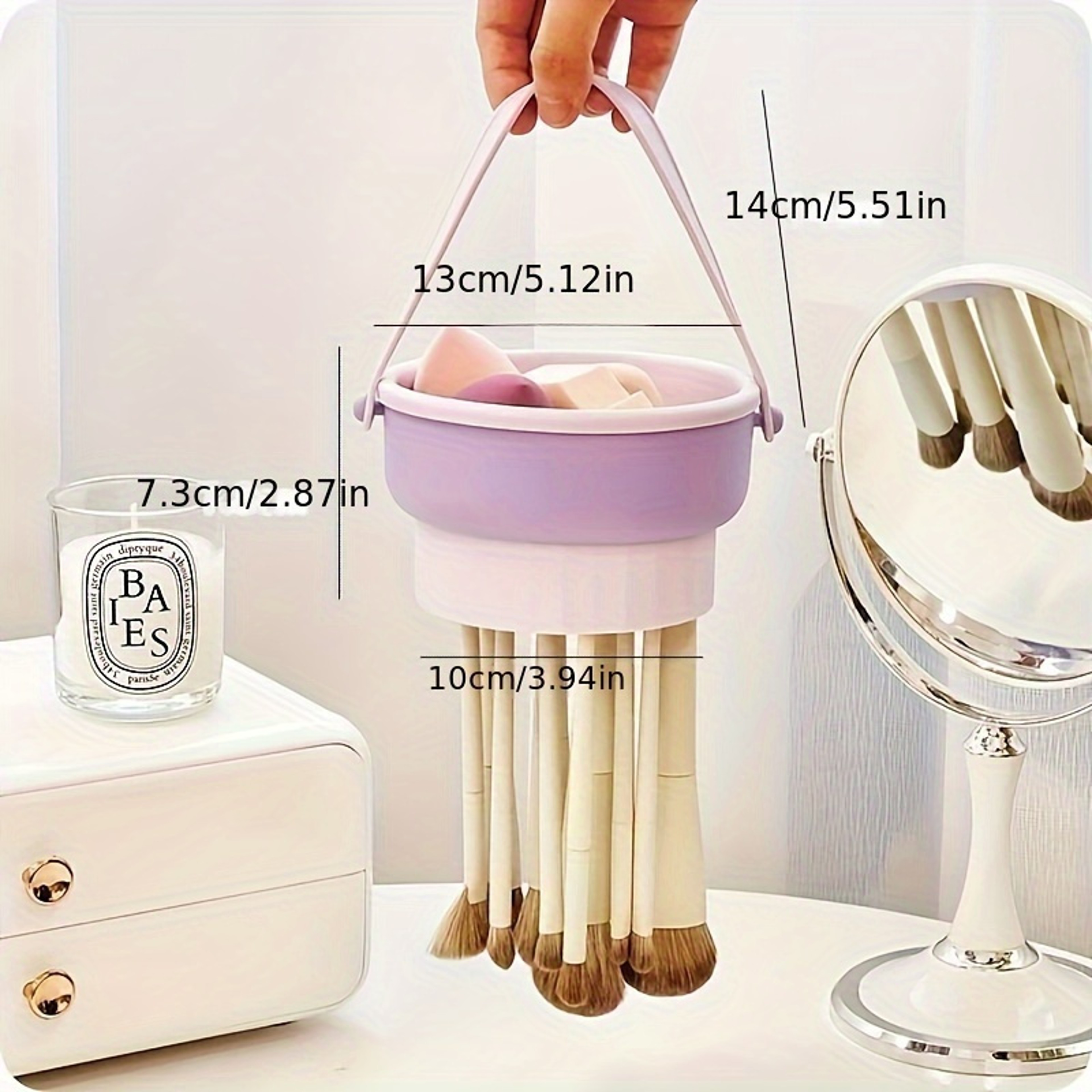 Makeup Brush Cleaning Bowl Beauty Egg Cleaning Tool Brush Powder Puff Storage Set 5
