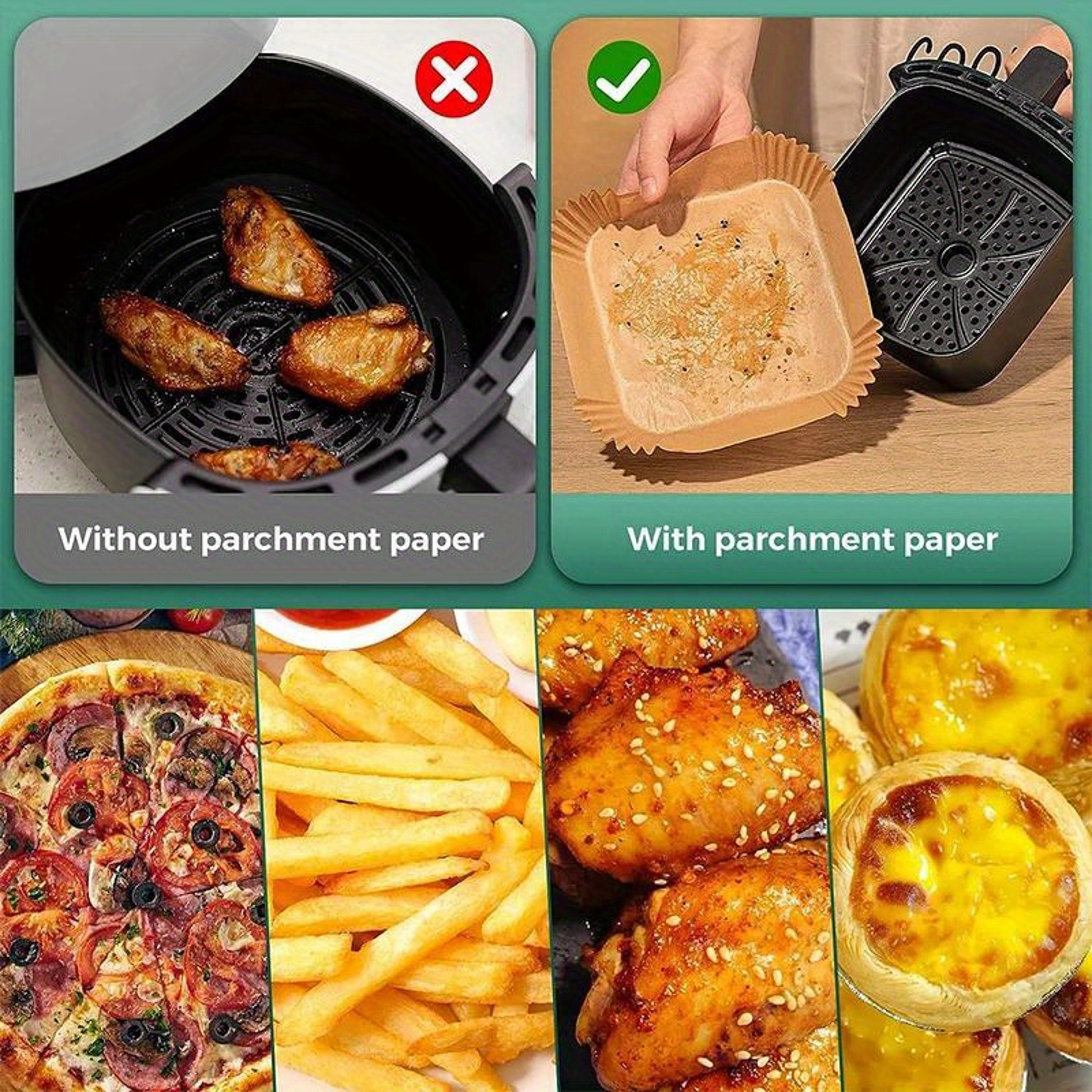 Air Fryer Disposable Paper Liner Silicone Oil Paper Absorbing Pad For Food Plate 4